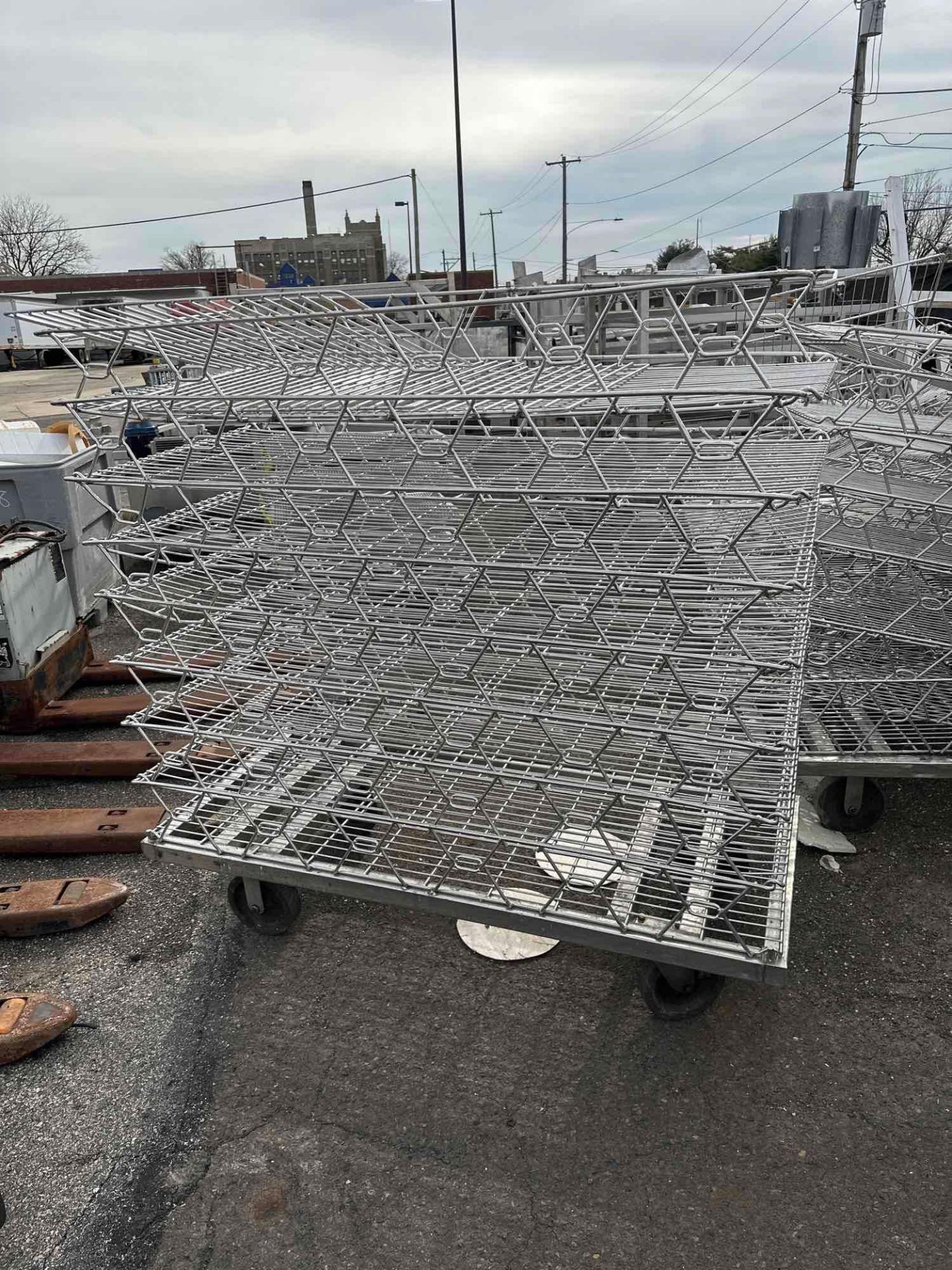 LOT OF (3) BASKET RACKS ON CASTERS - Image 3 of 5