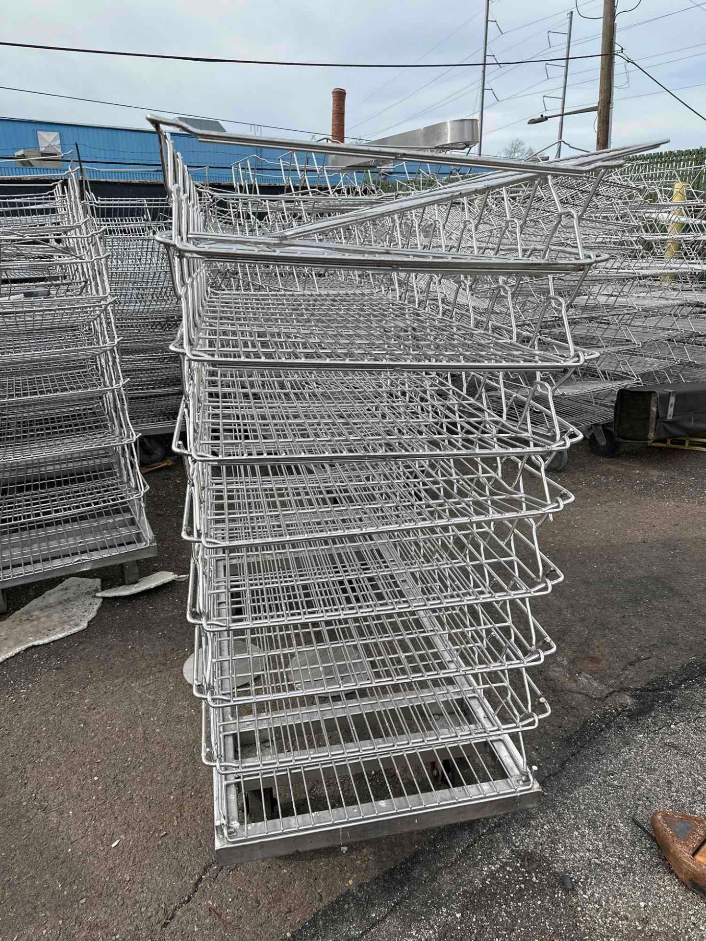 LOT OF (3) BASKET RACKS ON CASTERS - Image 2 of 5