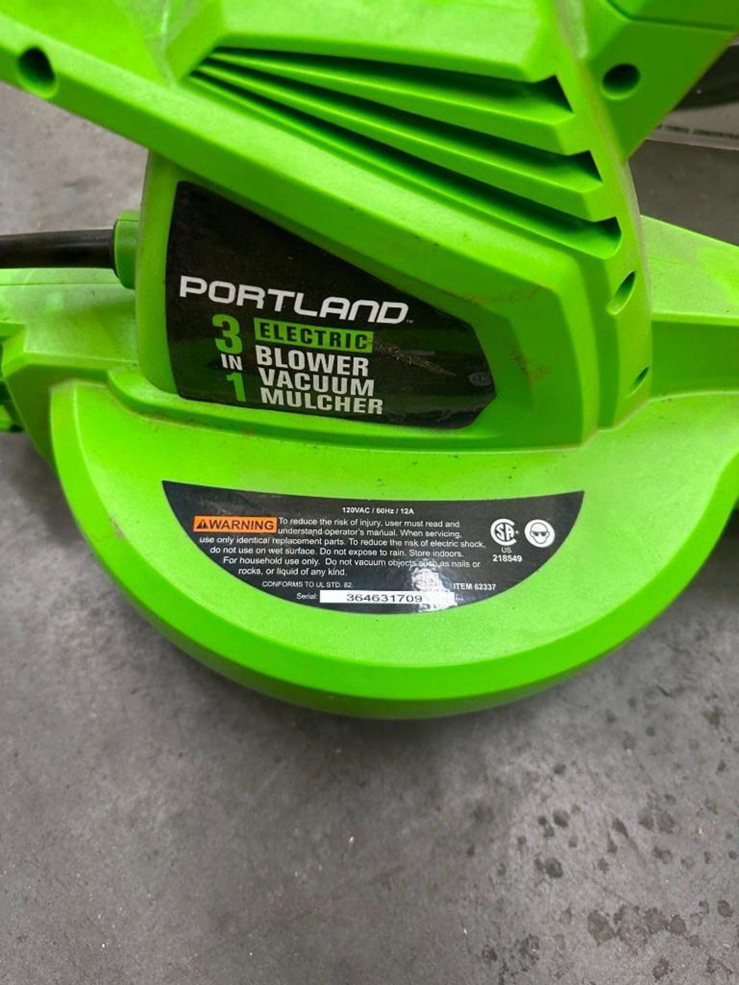 PORTLAND 3 IN 1 ELECTRIC BLOWER VACUUM, MULCHER - Image 2 of 4