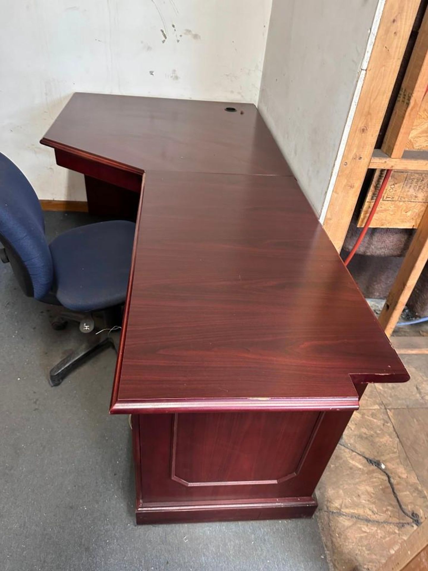 OFFICE FURNITURE - CHERRY DESK - Image 2 of 2