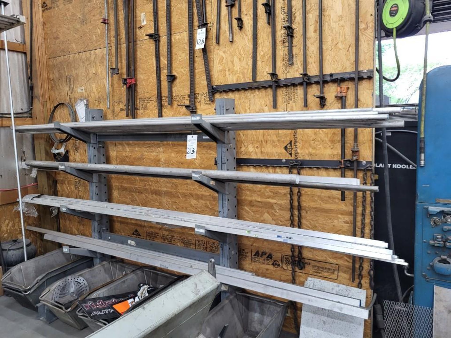 BAR STOCK RACK WITH CONTENTS, RAW ALUMINUM