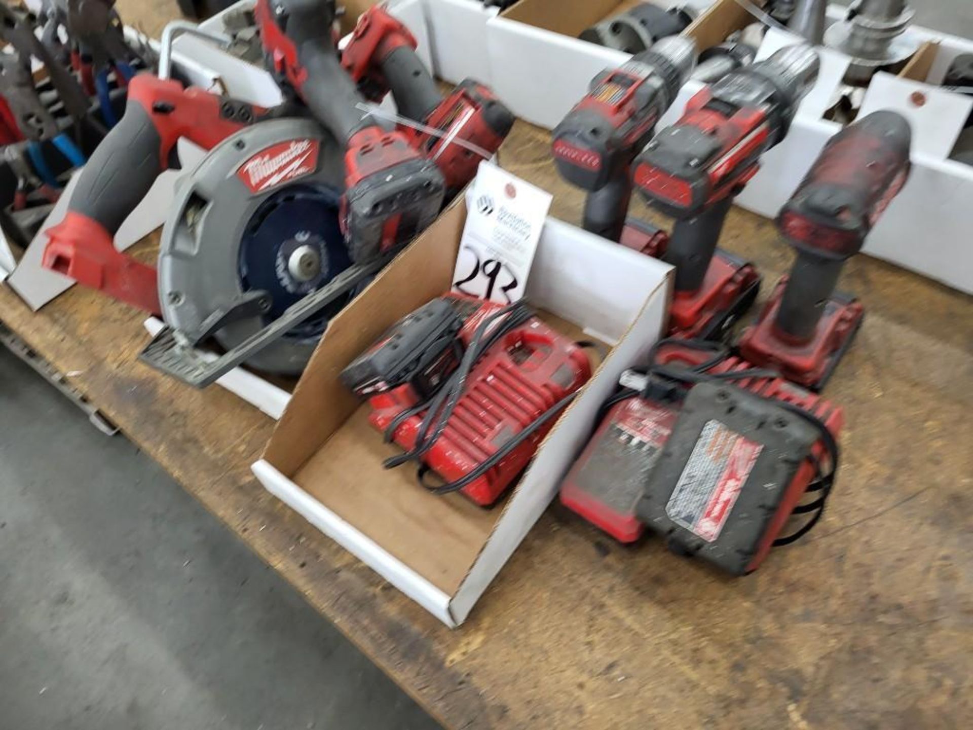 LOT OF MILWAUKEE CORDLIES DRILL DRIVERS, CIRCULAR SAW, CHARGERS, BATTERIES