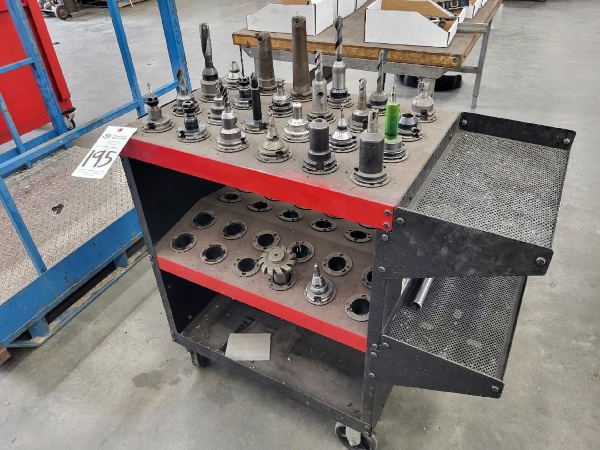 CAT 40 TOOLING CART WITH ASSORTED TOOL HOLDERS INCLUDED - Image 2 of 7