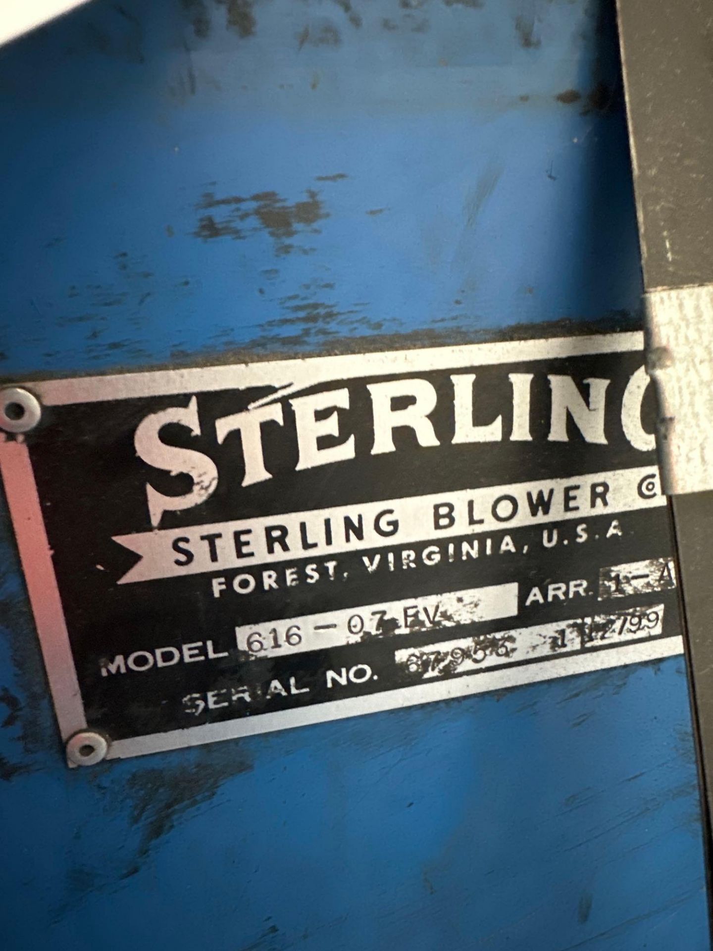 STERLING 616-07EV HIGH PRESSURE BLOWER