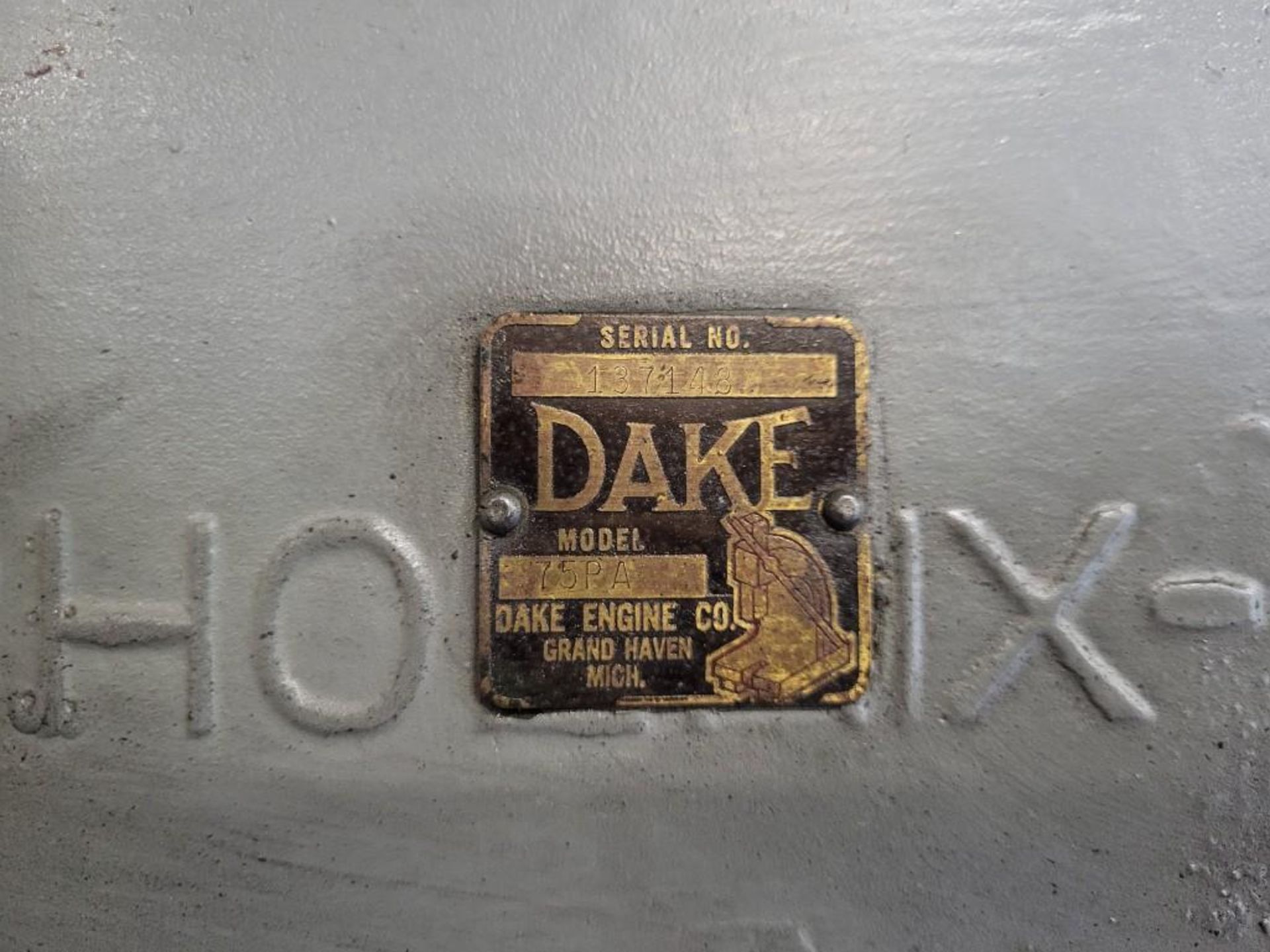 DAKE MODEL 75PA AIR OPERATED HYDRAULIC H FRAME PRESS - Image 8 of 10