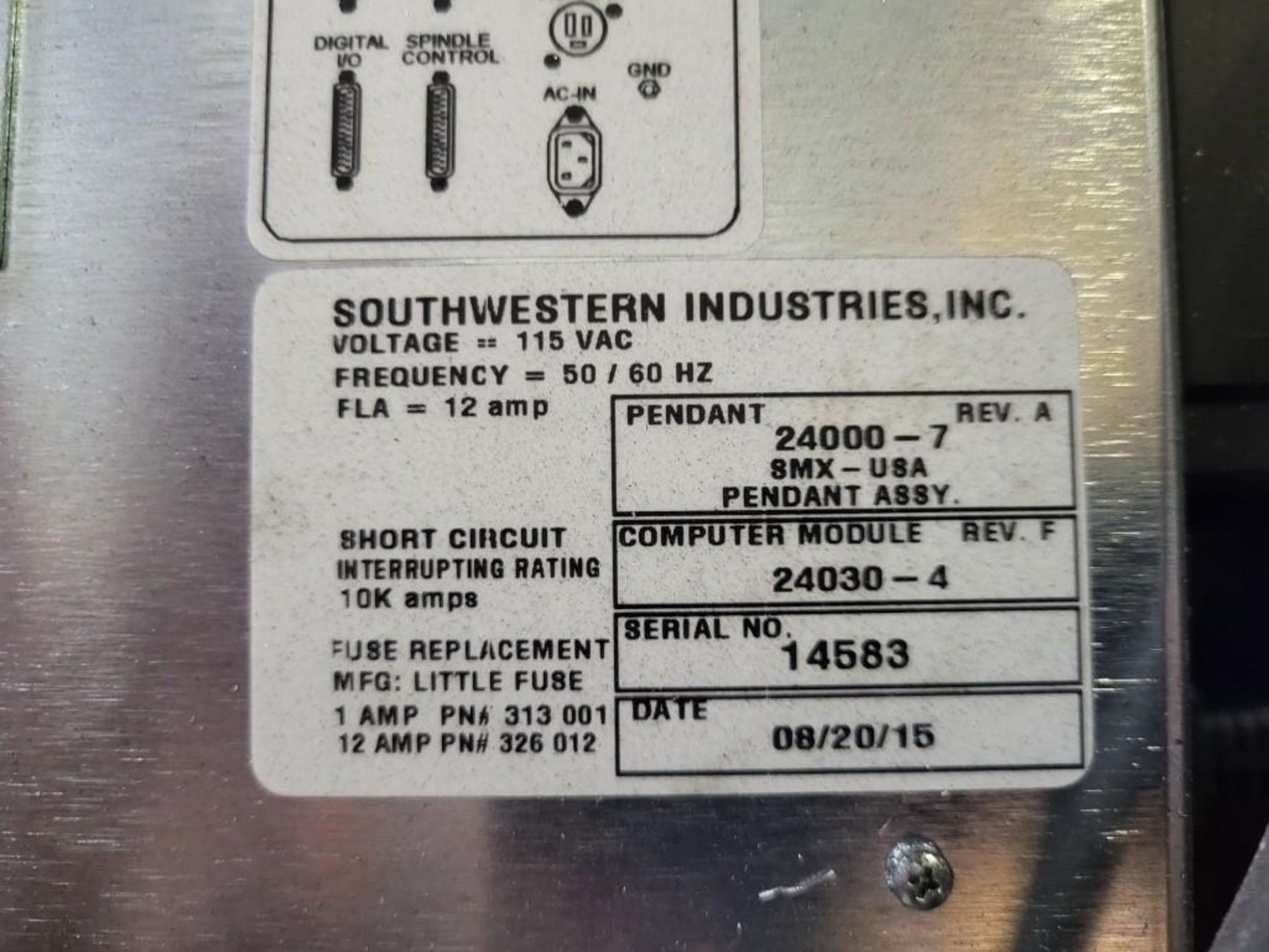 2015 WEBB MILLING MACHINE 5EVS-1050 WITH SWI PROTOTRAK SMC 3 AXIS CNC CONTROL - Image 12 of 17