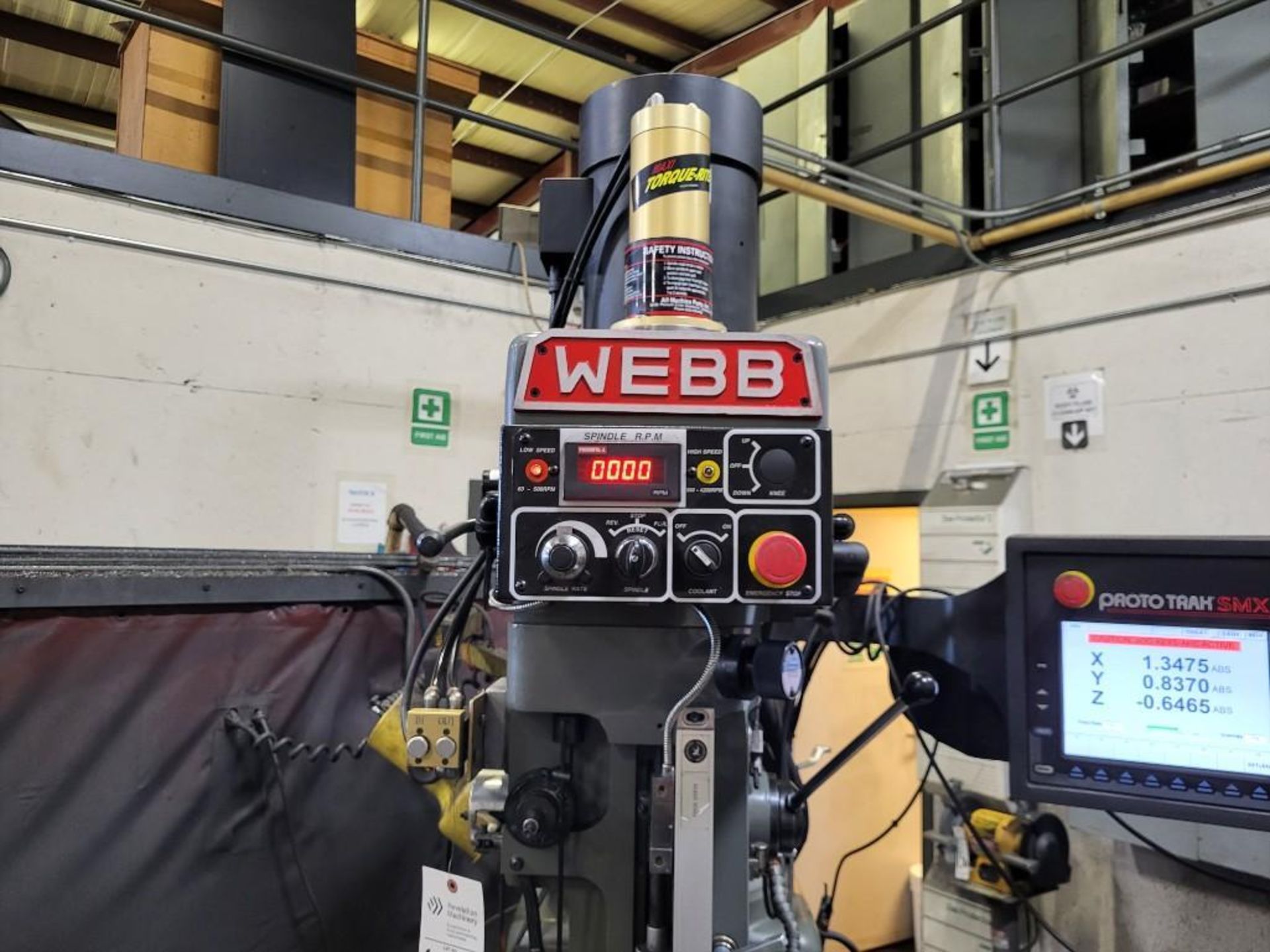 2015 WEBB MILLING MACHINE 5EVS-1050 WITH SWI PROTOTRAK SMC 3 AXIS CNC CONTROL - Image 5 of 17