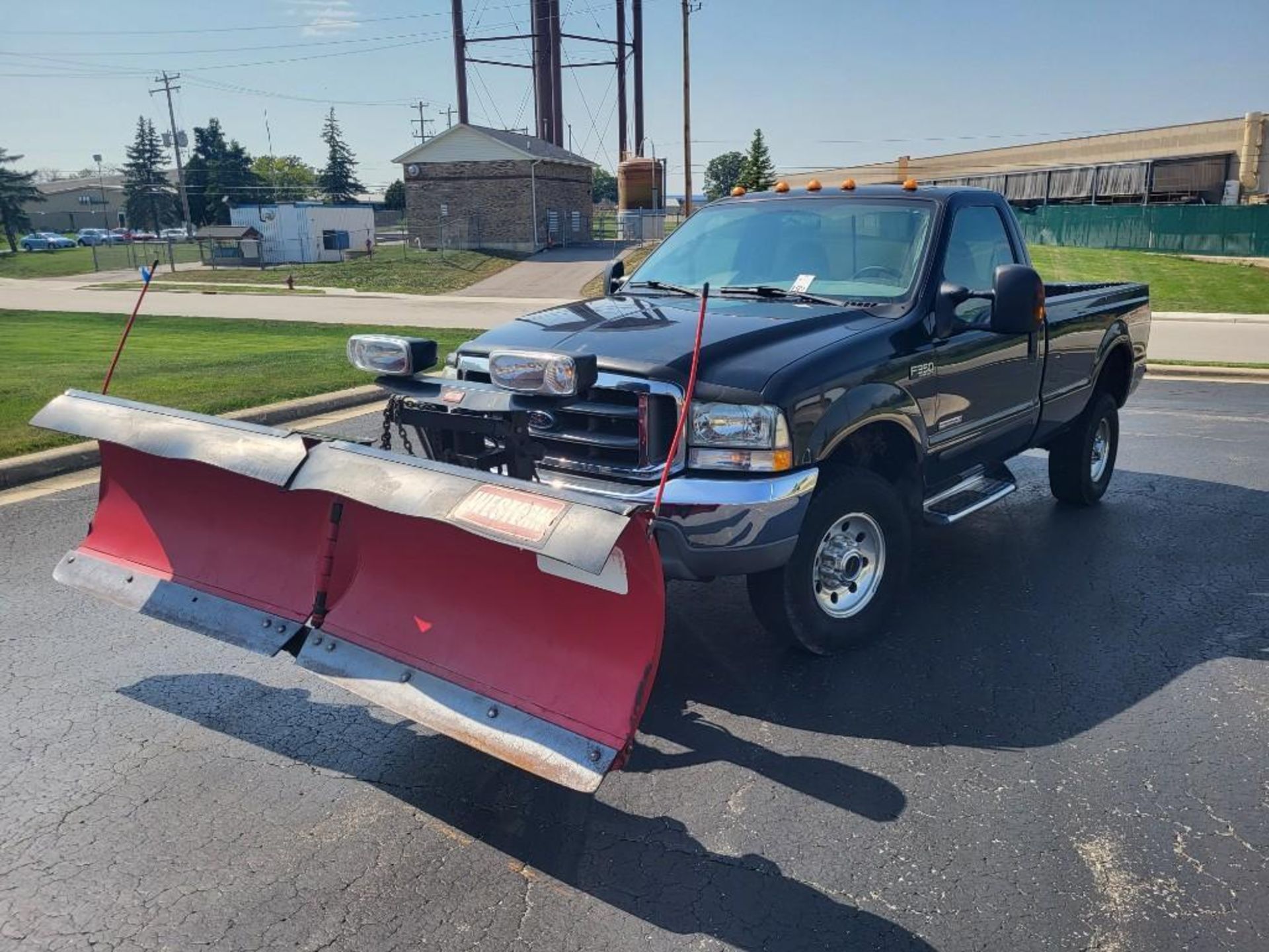 2004 FORD F-350 4X4 DIESEL PLOW TRUCK WITH WESTERN MVP MULTIPOSITION PLOW