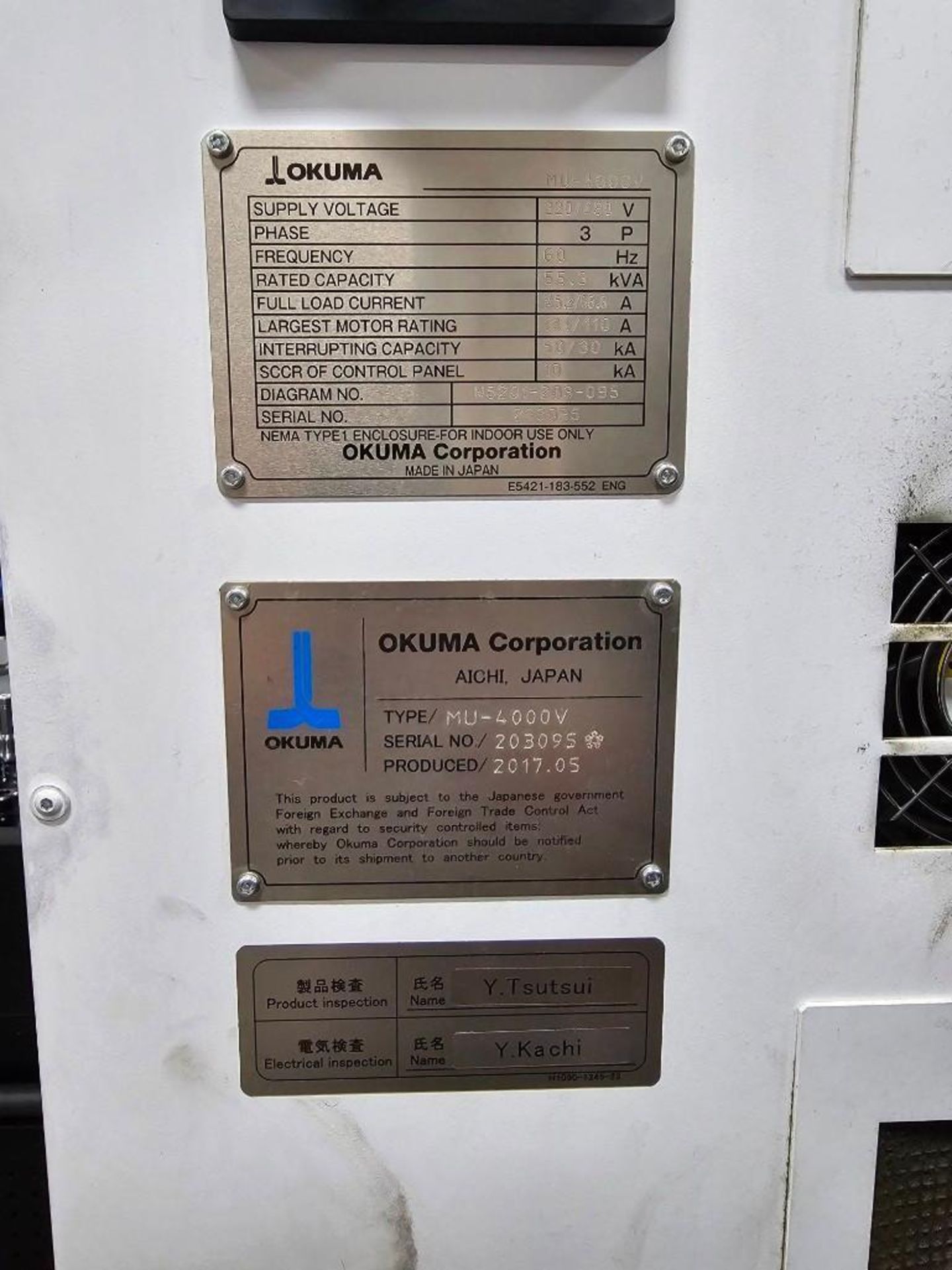 2017 OKUMA MU-4000V 5-AXIS CNC VERTICAL MACHINING CENTER - Image 18 of 20