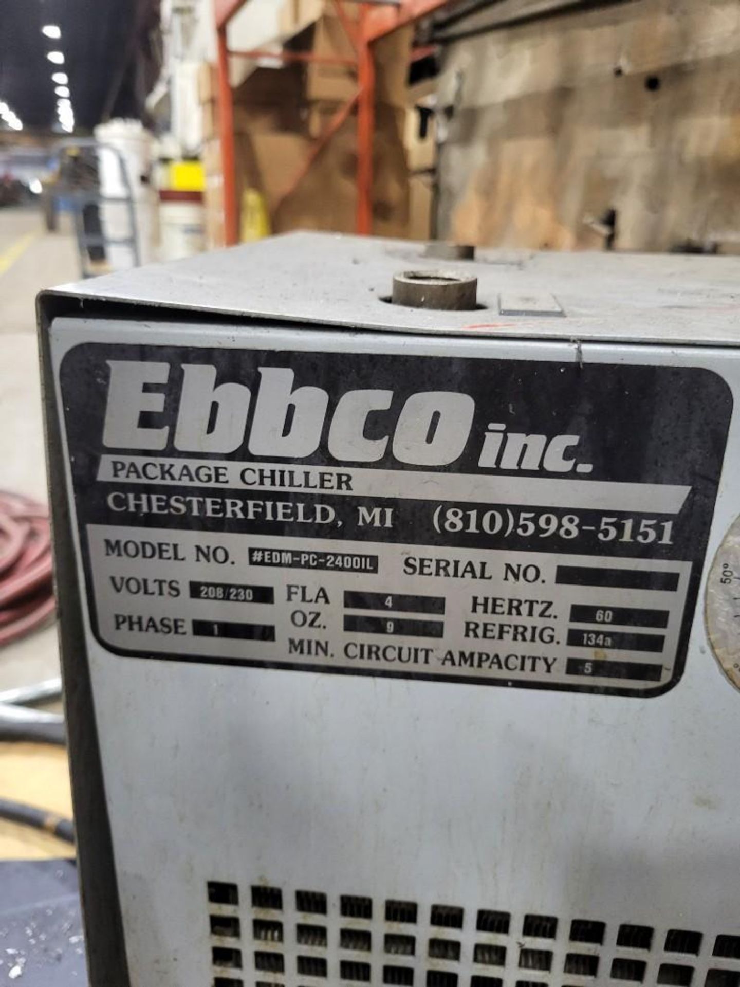 EBBCO INC. PACKAGE CHILLER - Image 2 of 5