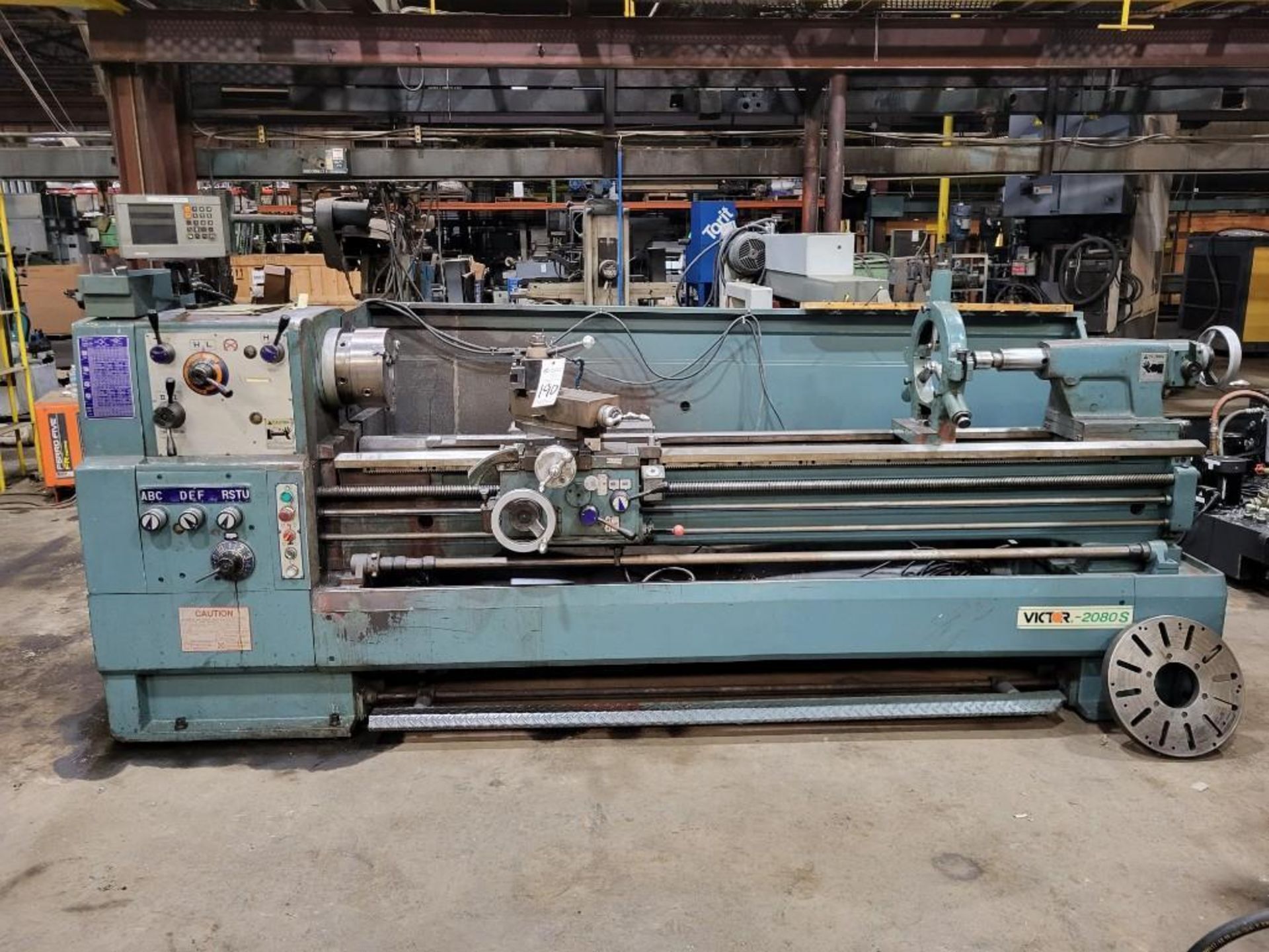 VICTOR 2080S 20" X 80" GAP BED PRECISION LATHE, WITH TAILSTOCK, CHUCK, STEADY REST, TOOLING