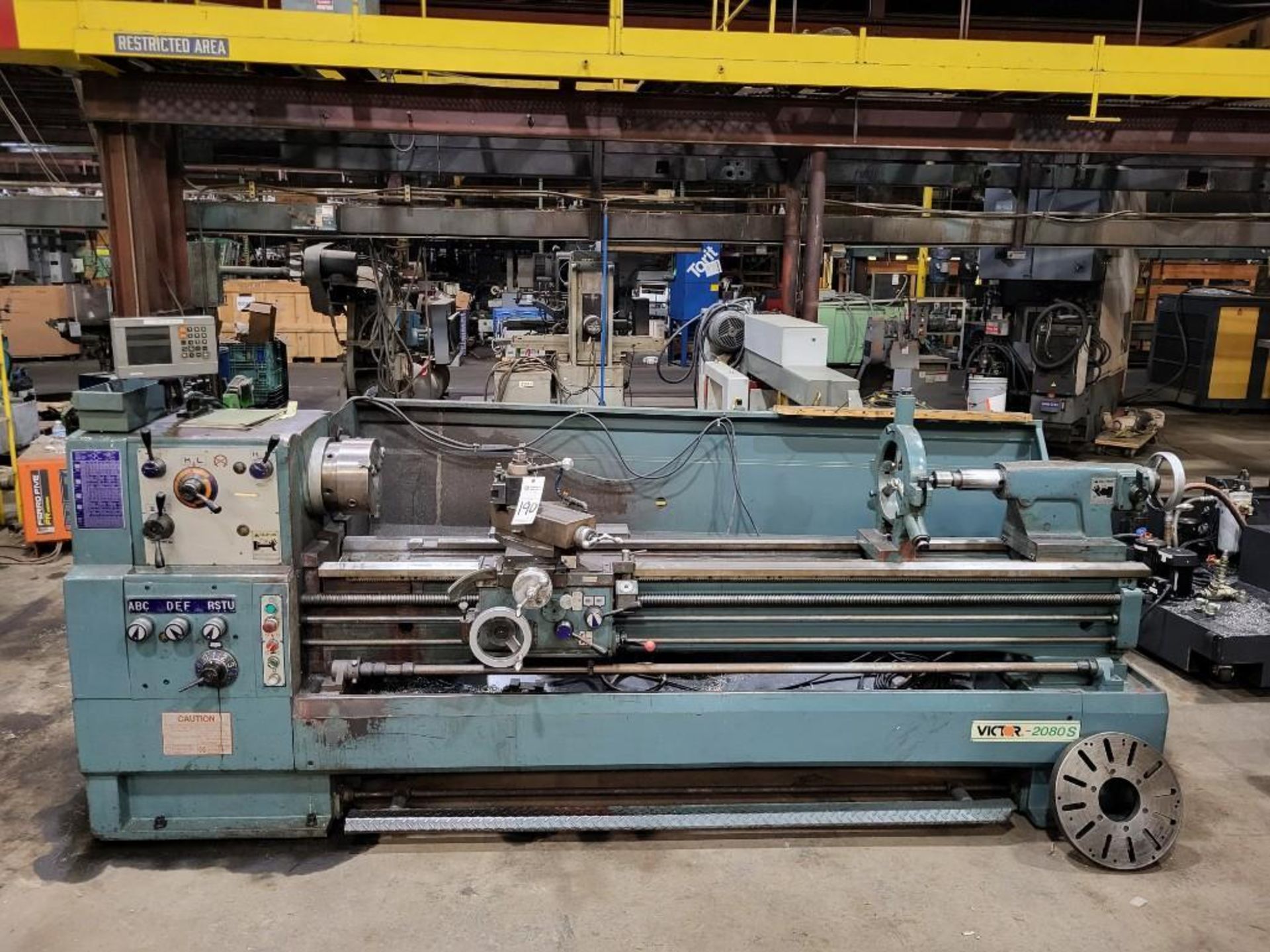 VICTOR 2080S 20" X 80" GAP BED PRECISION LATHE, WITH TAILSTOCK, CHUCK, STEADY REST, TOOLING - Image 2 of 28