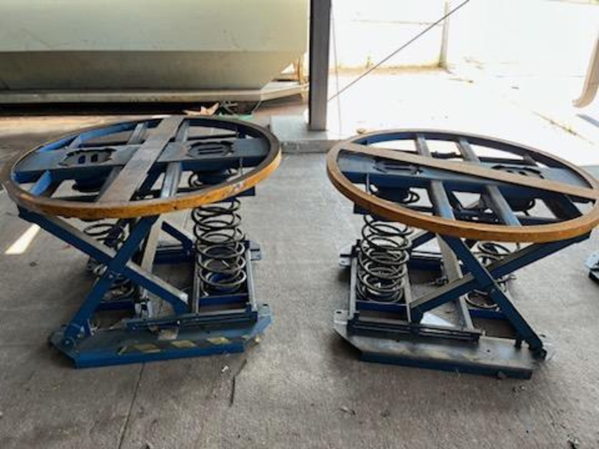 (2) SPRING LOADED TURN TOP TABLES