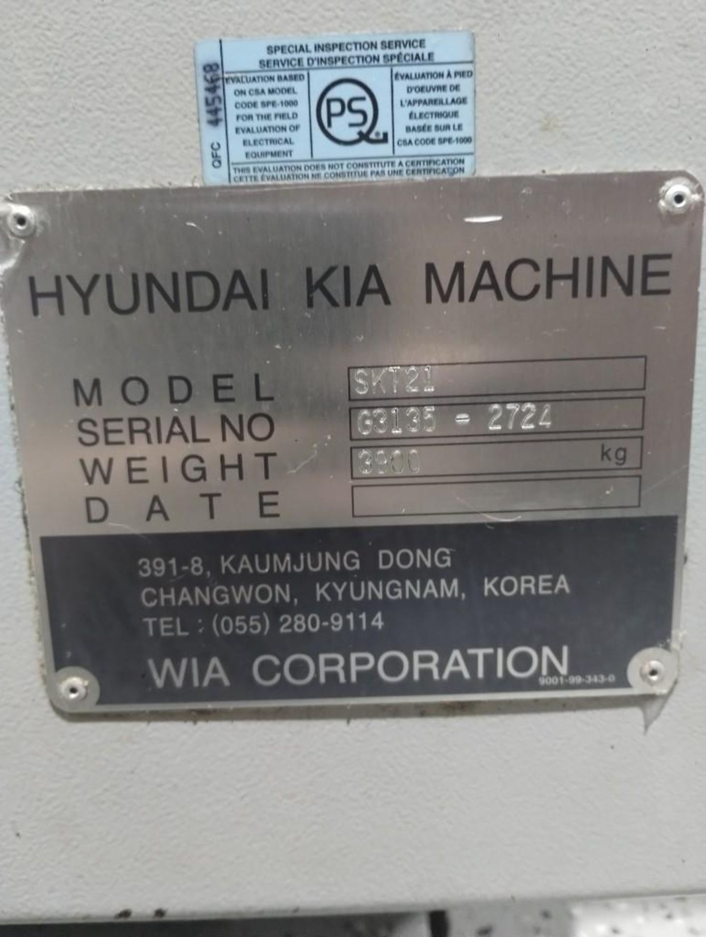 HYUNDAI KIA SKT21 CNC LATHE - Image 3 of 3