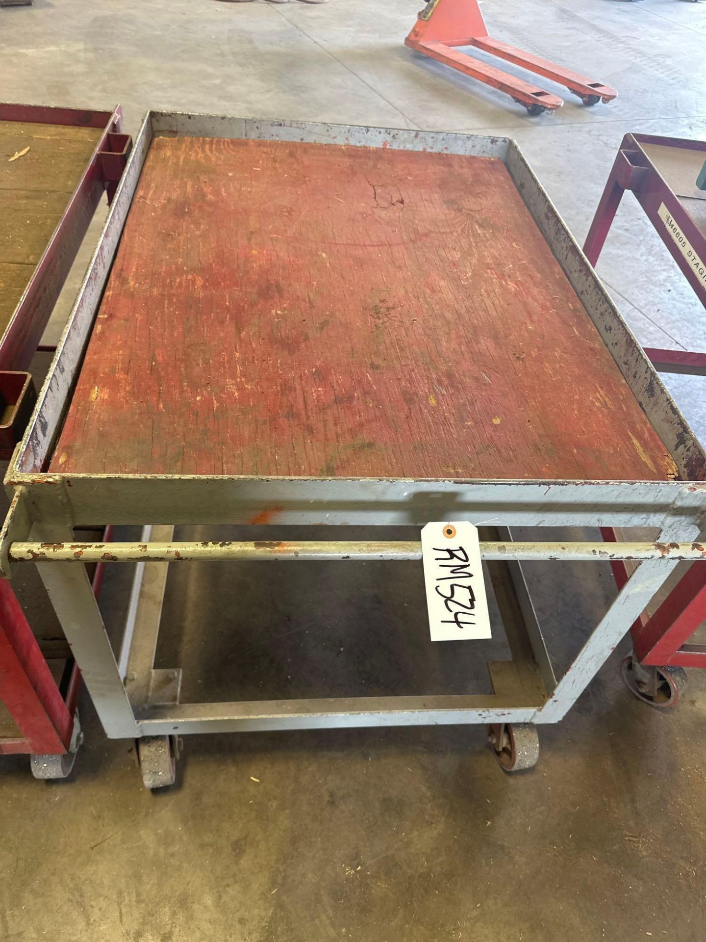 (3) METAL CARTS WITH PAPER CUTTER - Image 3 of 4