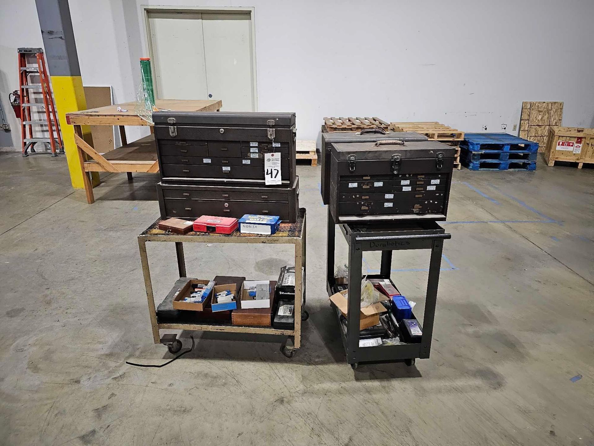 KENNEDY TOOL BOXES LOADED WITH MACHINISTS TOOLS AND MEASURING DEVICES