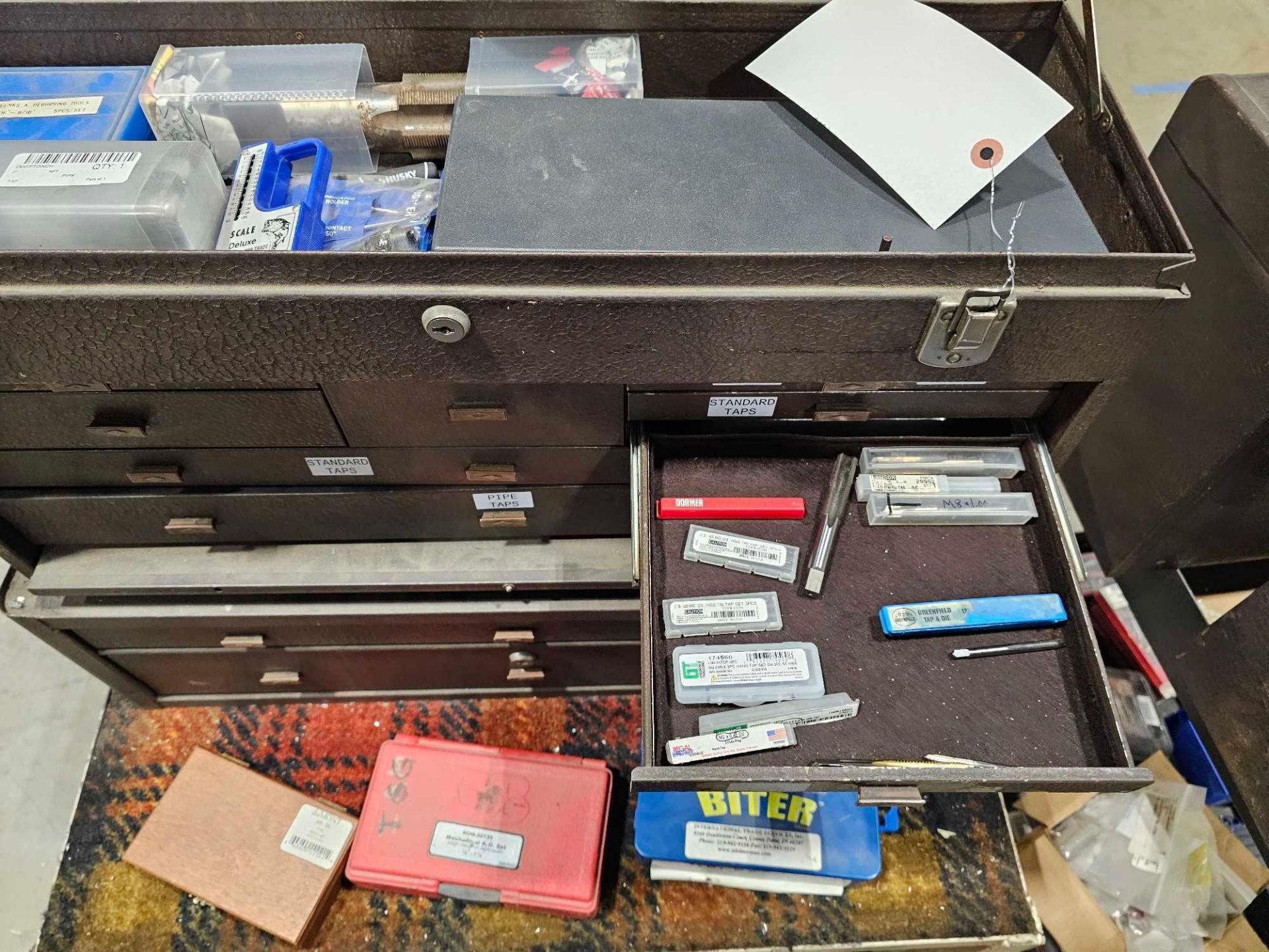 KENNEDY TOOL BOXES LOADED WITH MACHINISTS TOOLS AND MEASURING DEVICES - Image 11 of 45