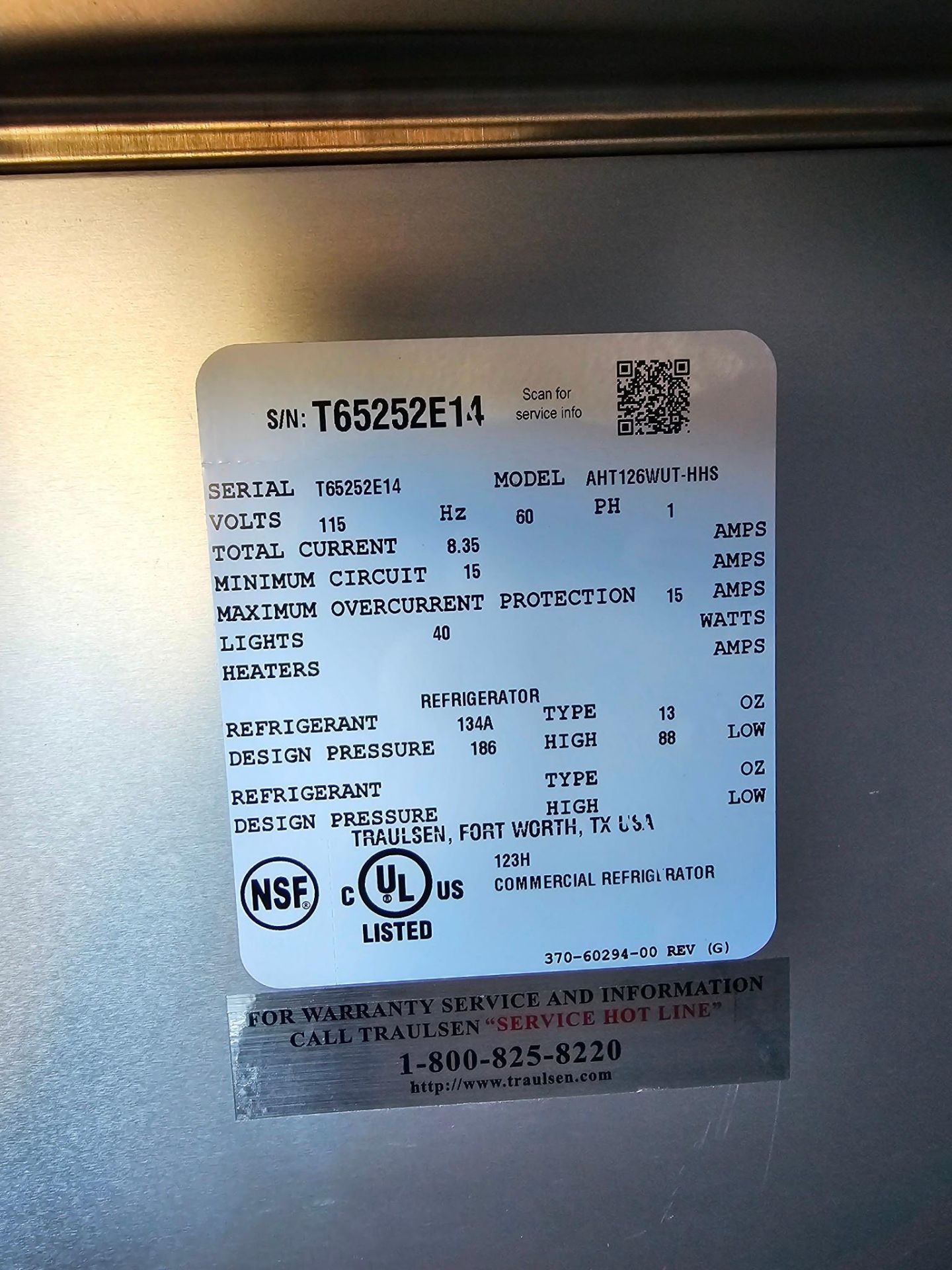 TRAULSEN AHT126WUT-HHS COMMERCIAL REFRIGERATOR - Image 11 of 11