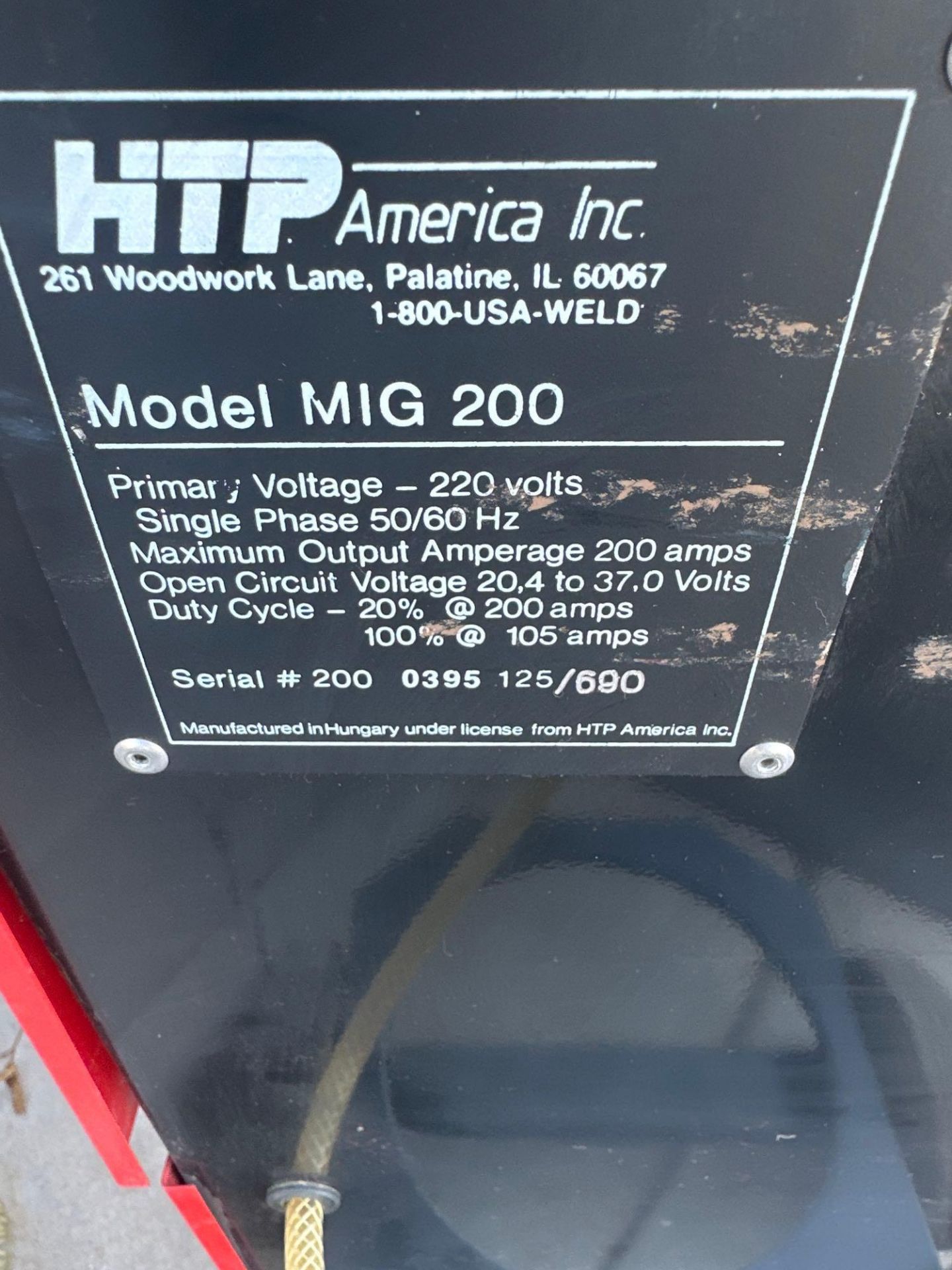 HTP AMERICA MODEL MIG 200 MIG WELDER - Image 4 of 4