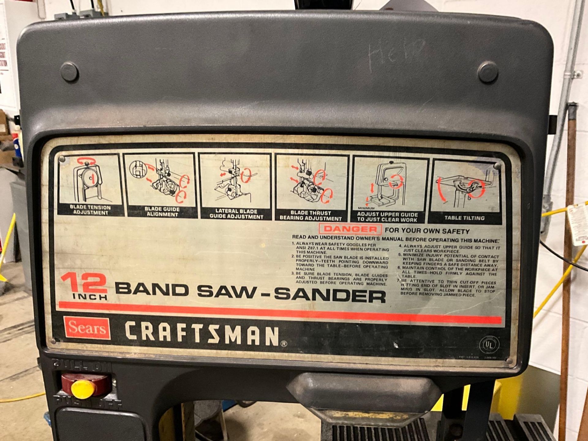 CRAFTSMAN 12 INCH BANDSAW/SANDER - Image 11 of 13