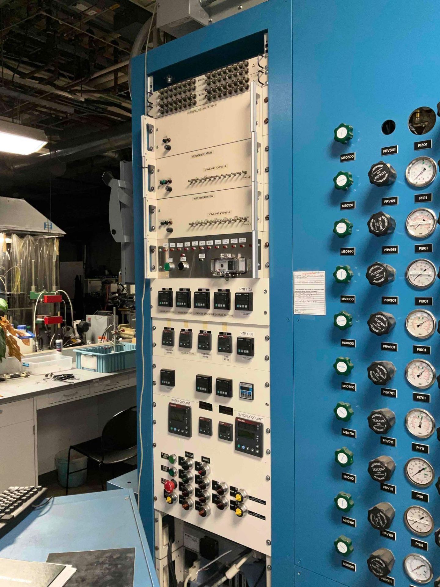 PAIR OF SINGLE CELL TEST STANDS, CAPABLE OF CONTROLLING DIFFERENT TYPE OF GASES - Image 17 of 28