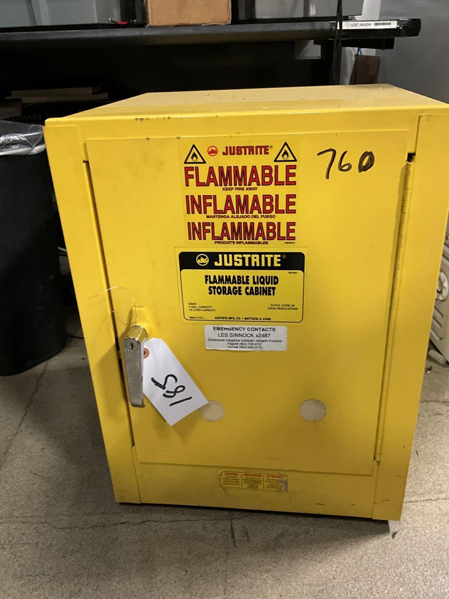 SMALL FLAMEPROOF CABINET (NO CONTENTS) - Image 5 of 5