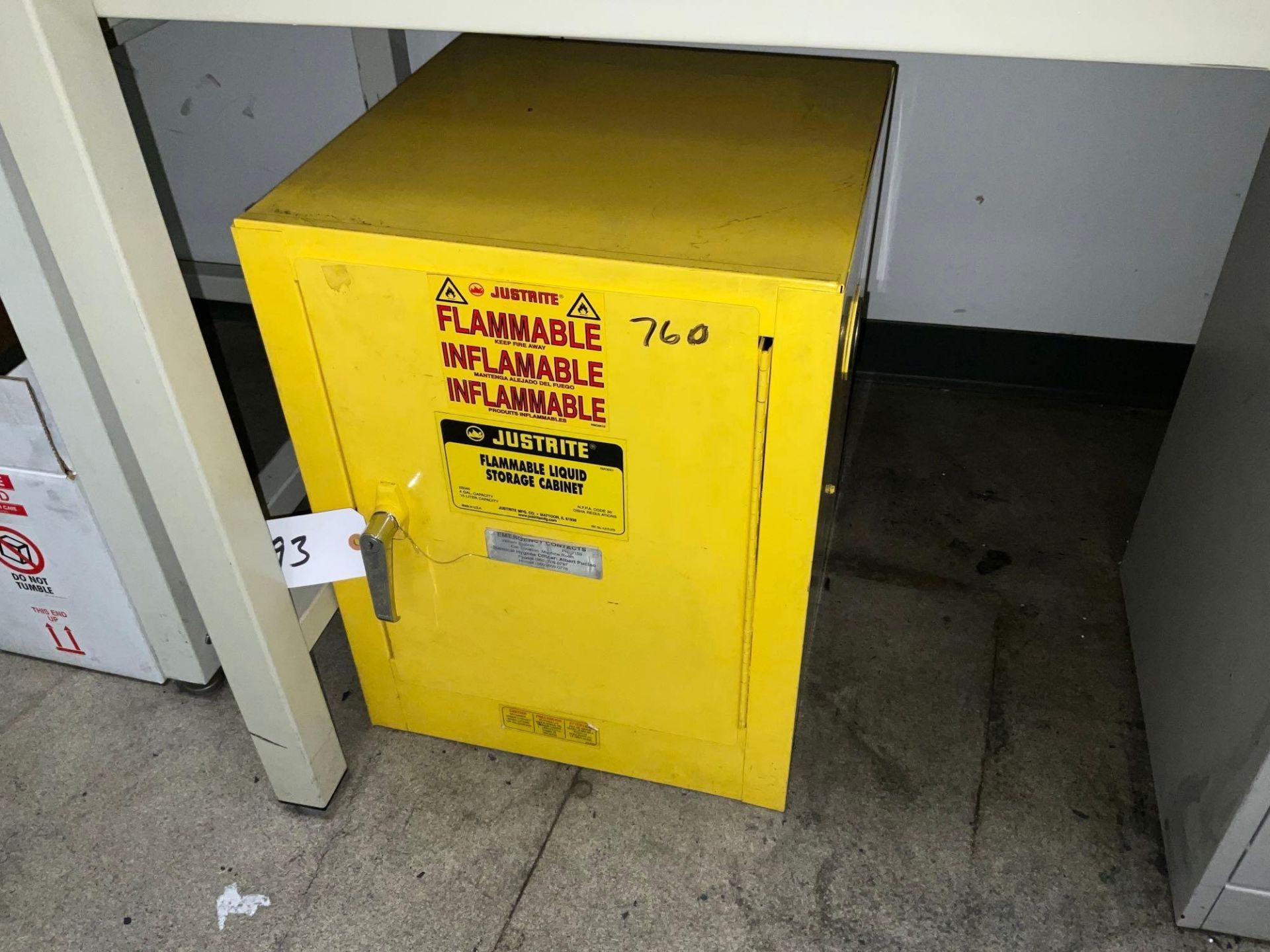 SMALL FIREPROOF CABINET (NO CONTENTS)