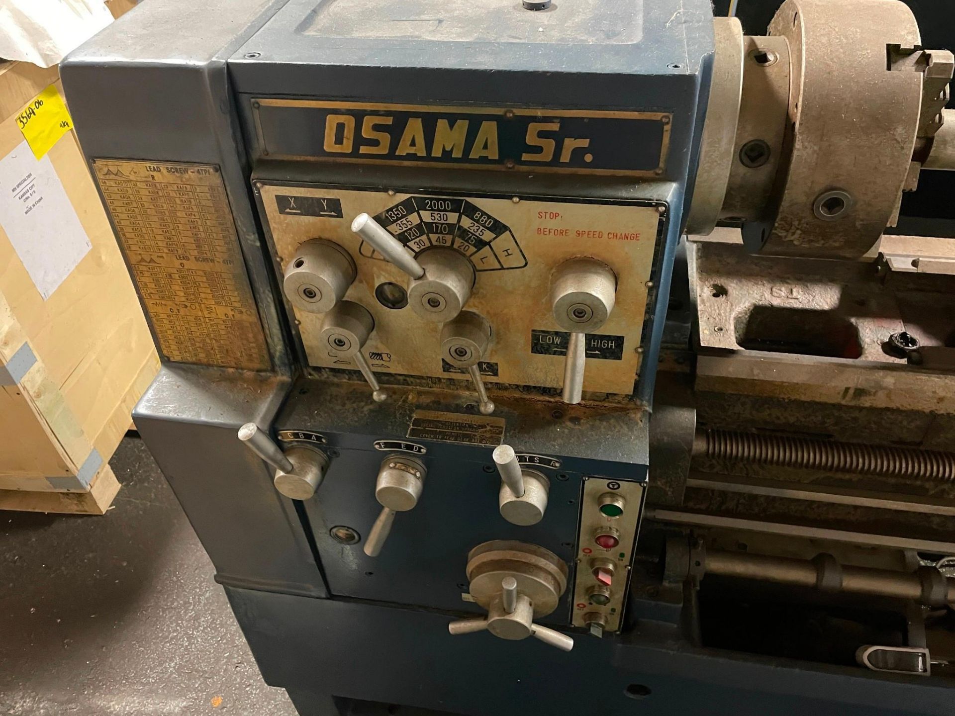 OSAMA SR. MO-1760G GEARED HEAD ENGINE TURNING CENTER 17" X 60" - USED