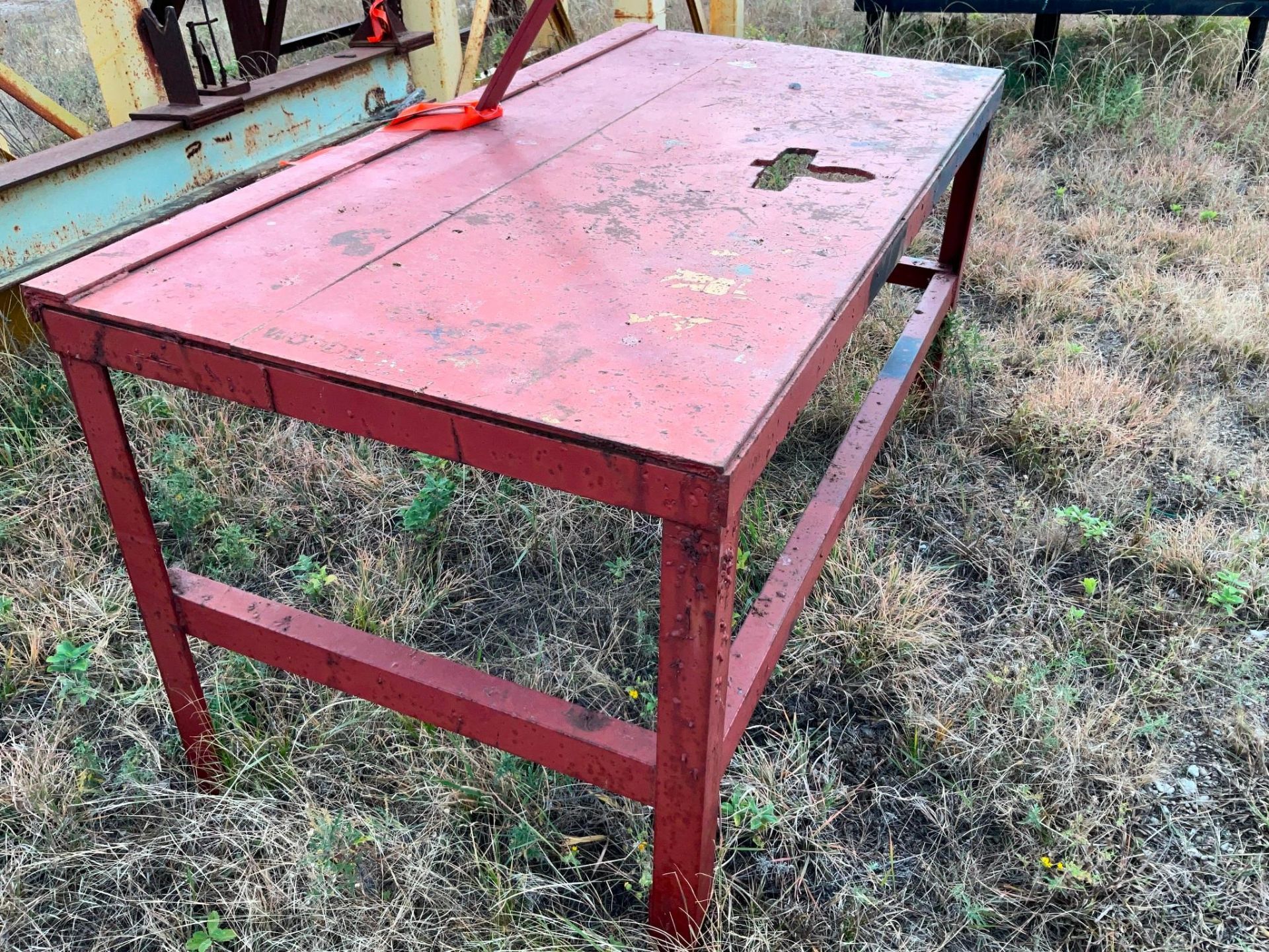 STEEL TABLE 72" W X 37" D X 33" H ARM 25" H - Image 2 of 4