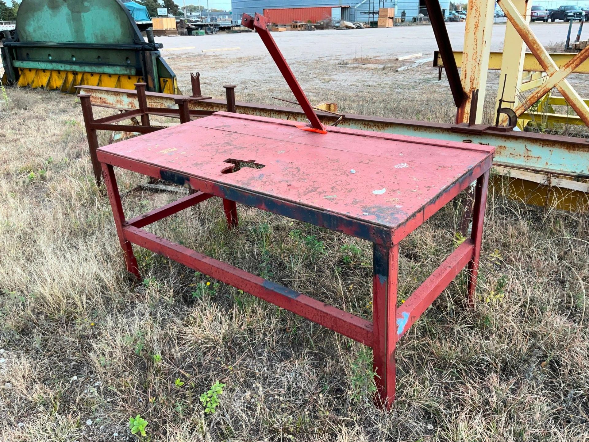 STEEL TABLE 72" W X 37" D X 33" H ARM 25" H - Image 3 of 4