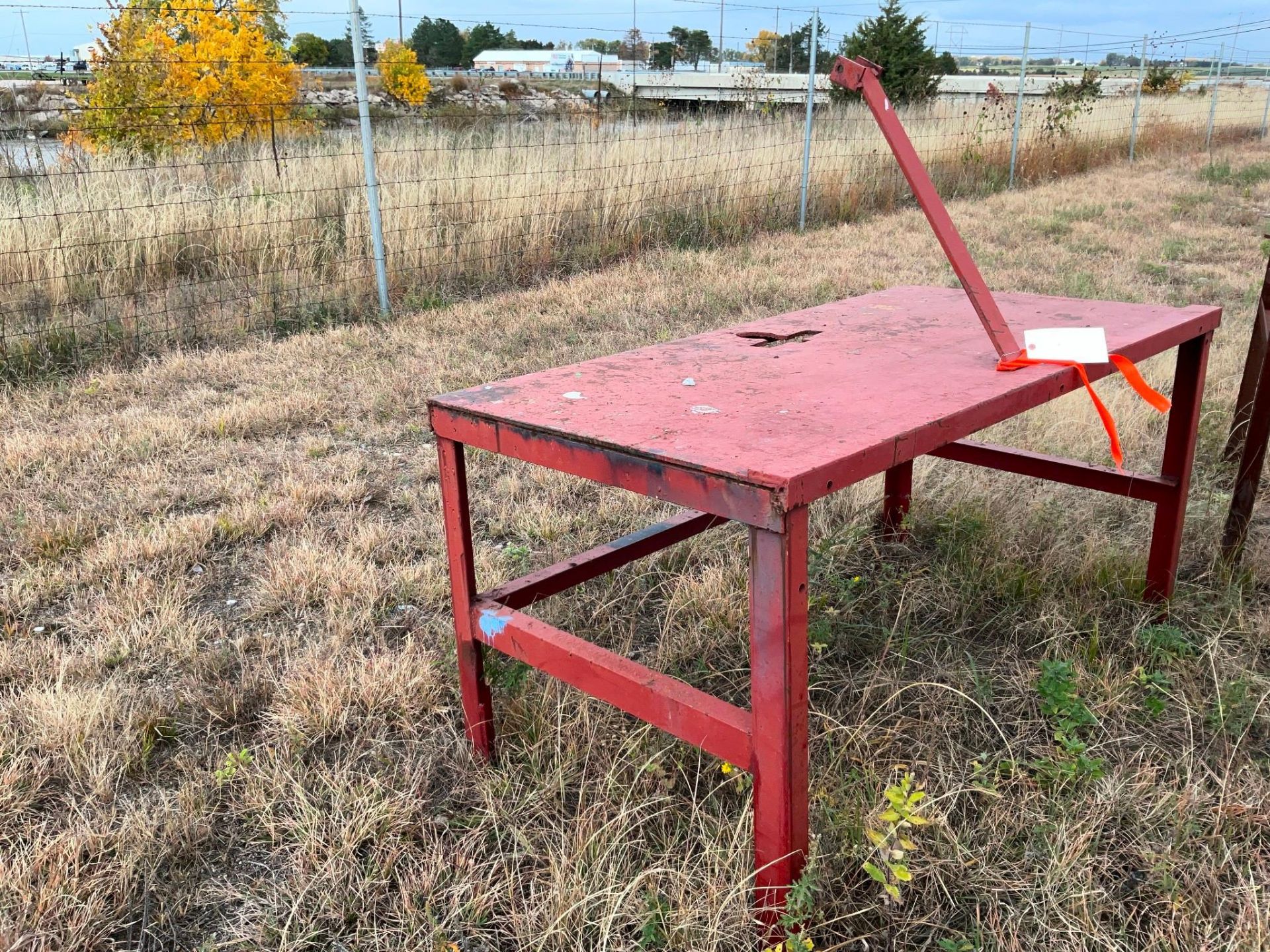 STEEL TABLE 72" W X 37" D X 33" H ARM 25" H - Image 4 of 4