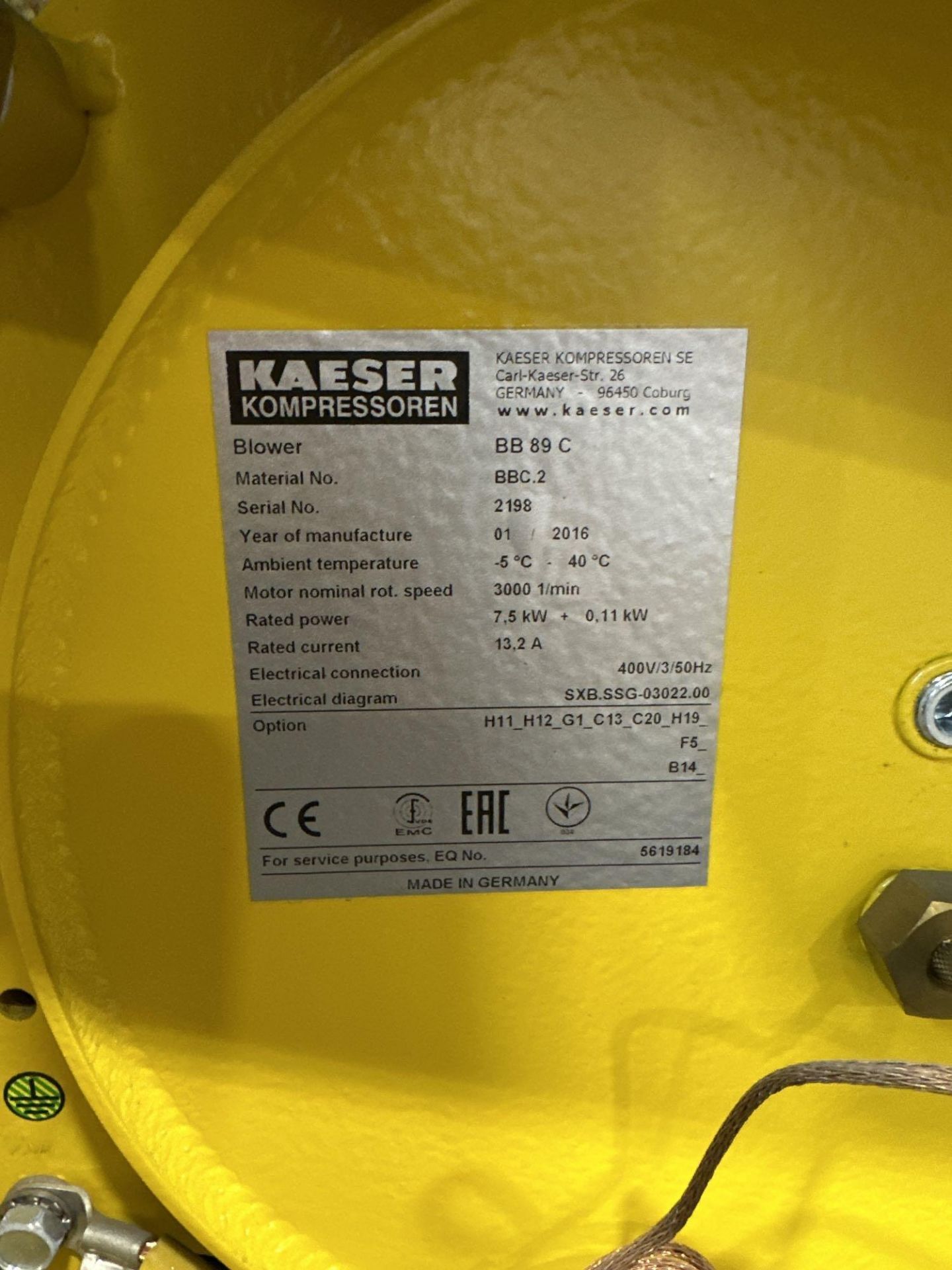 KAESER BB89C OMEGA BLOWER, APPROX 10HP - Image 7 of 7