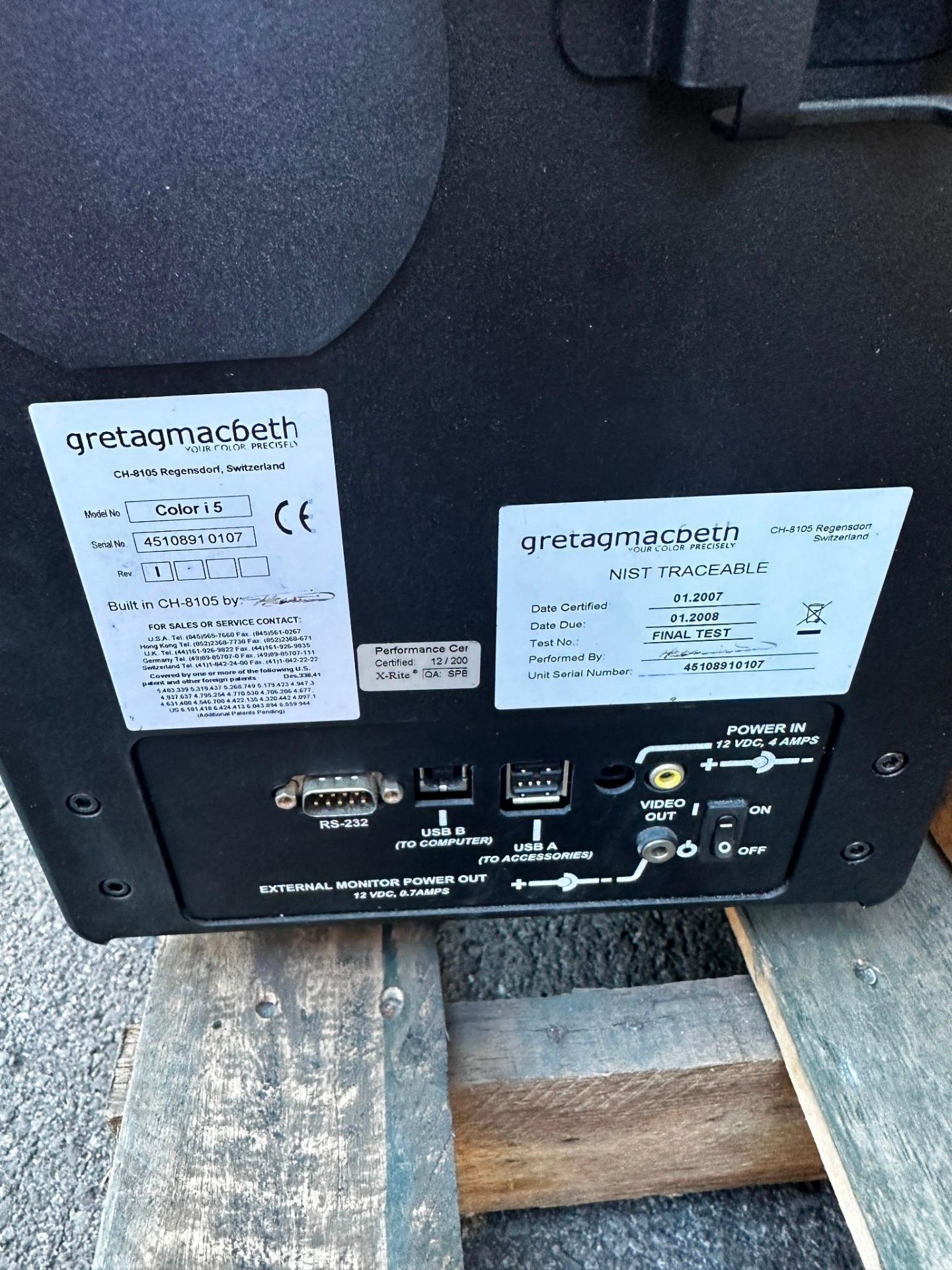 GRETAG MACBETH MODEL I5 SPECTROPHOTOMETER - Image 3 of 8