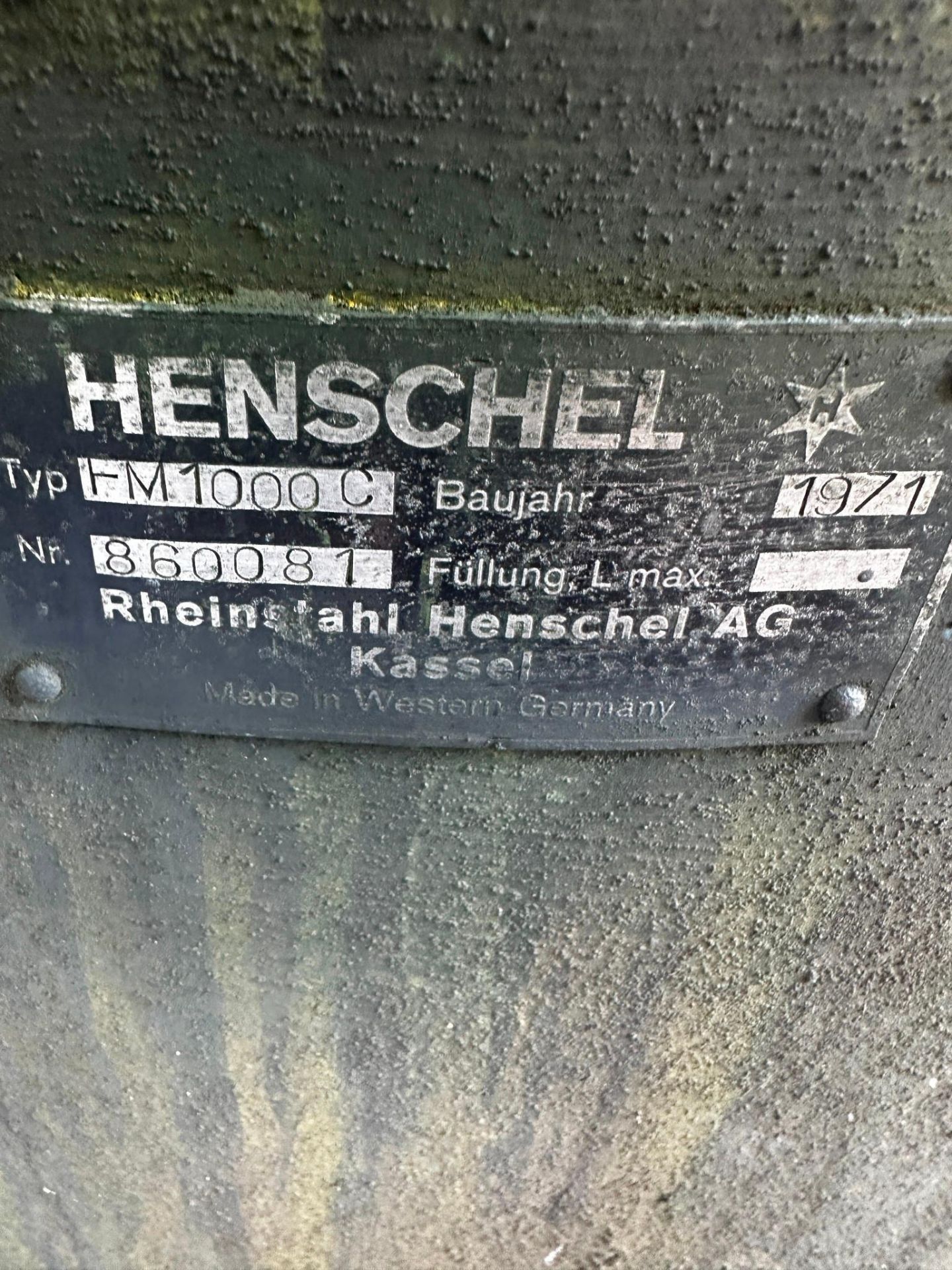 HENSCHEL MODEL FM 1000 C HIGH INTENSITY MIXER - Image 6 of 13