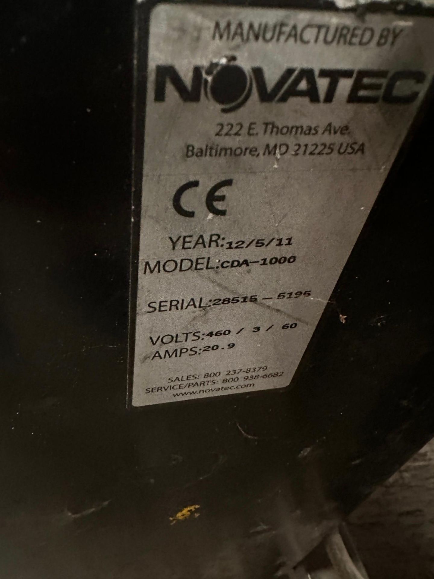 NOVATEC MODEL CDA-1000 CENTRAL DRYING SYSTEM - Image 8 of 10
