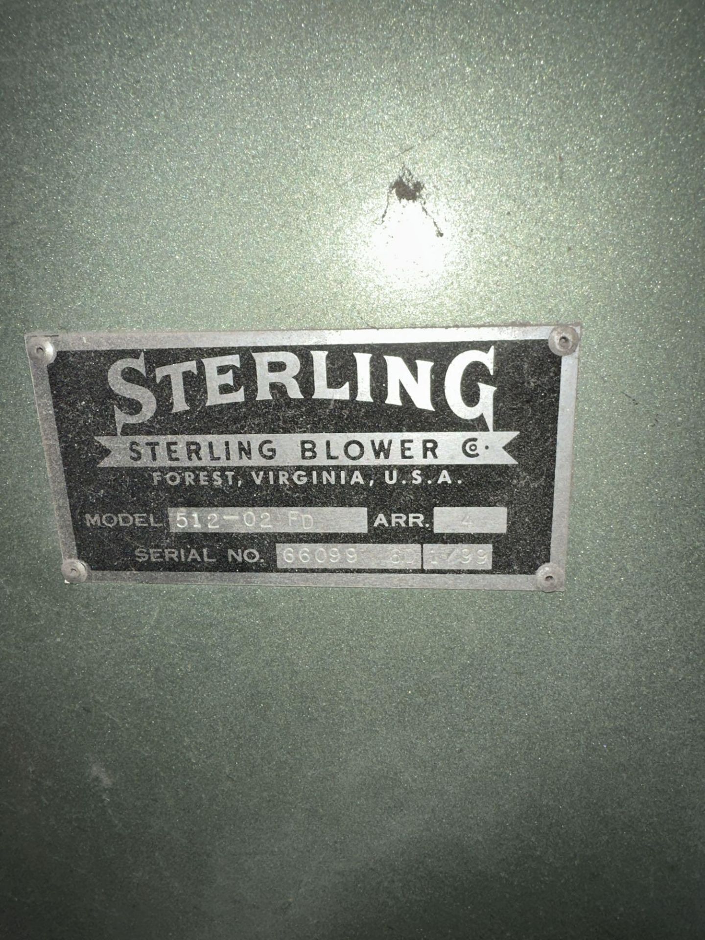 STERLING 512-02 FD BLOWER - Image 6 of 6