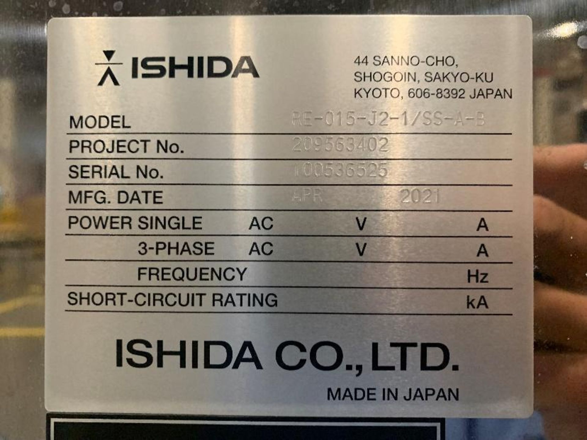 ISHIDA DACS-GN-S015-12/SS-I-S CHECKWEIGHER, YEAR 2021 - Image 6 of 7