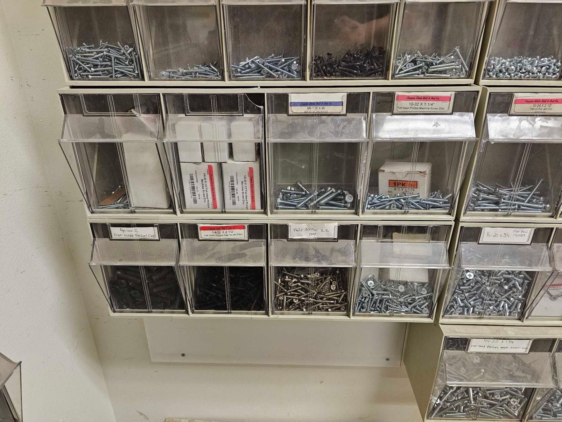 LARGE LOT OF ORGANIZED HARDWARE WITH WALL ORGANIZERS INCLUDED. - Image 5 of 13