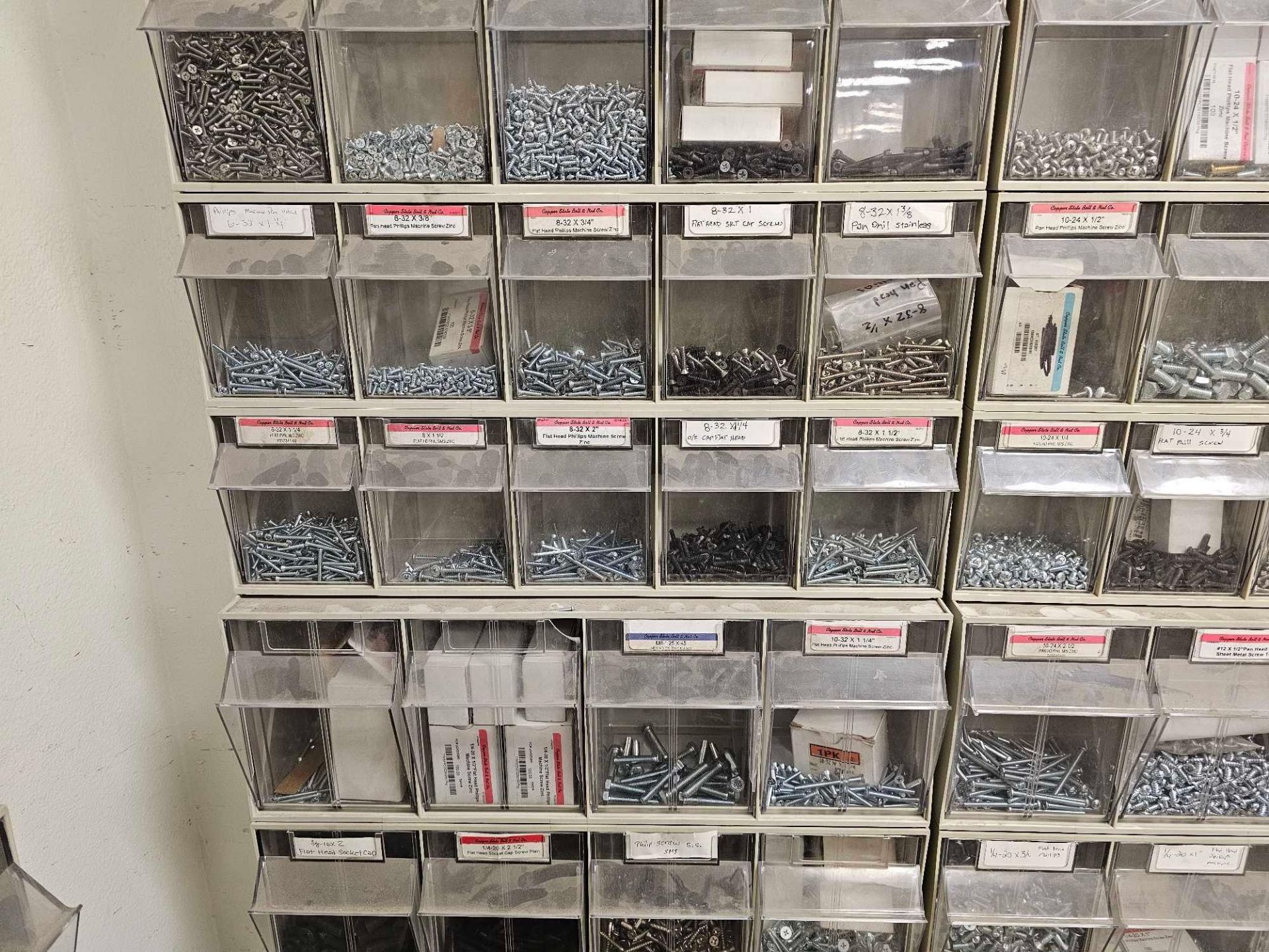 LARGE LOT OF ORGANIZED HARDWARE WITH WALL ORGANIZERS INCLUDED. - Image 4 of 13