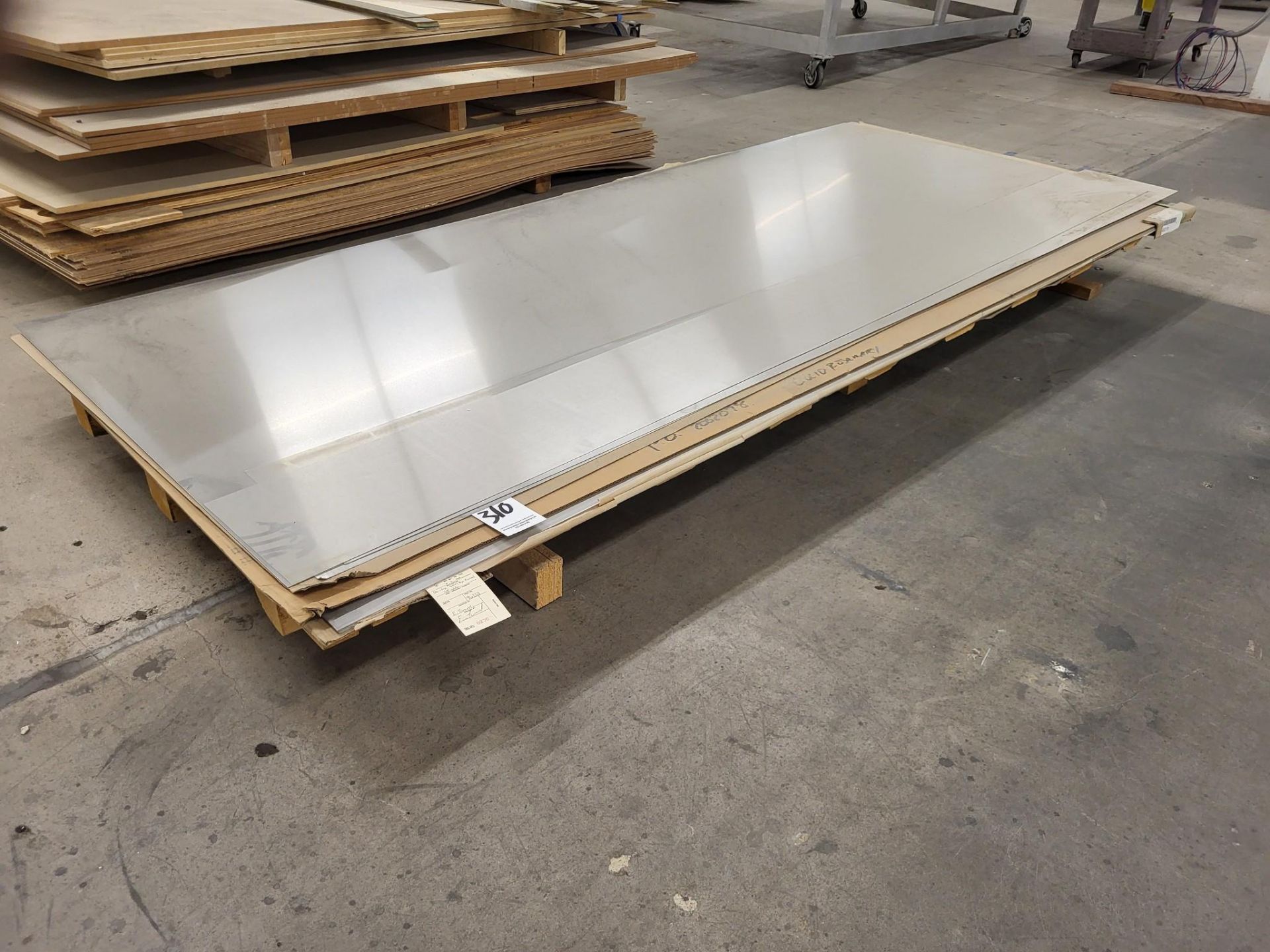 (7) 48X120 STAINLESS STEEL 16GA SHEETS, PLUS DROP SHEETS