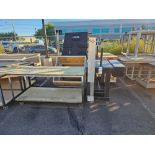 (3) WORK BENCHES, (2) ROLLING CARTS