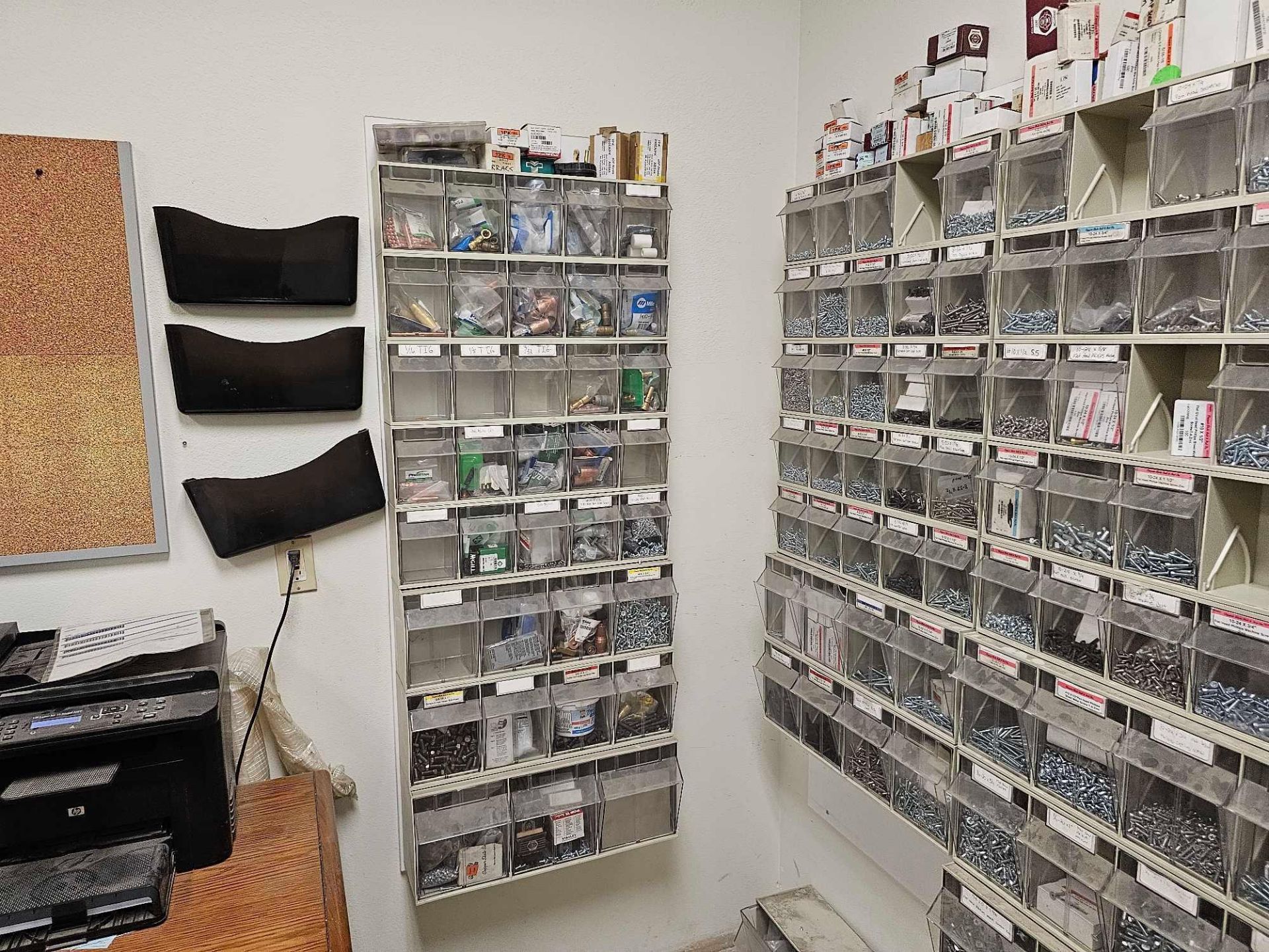 LARGE LOT OF ORGANIZED HARDWARE WITH WALL ORGANIZERS INCLUDED. - Image 2 of 13
