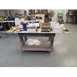 ROLLING TABLE WITH CONTENTS, NUTS, BOLTS, NEW HARDWARE