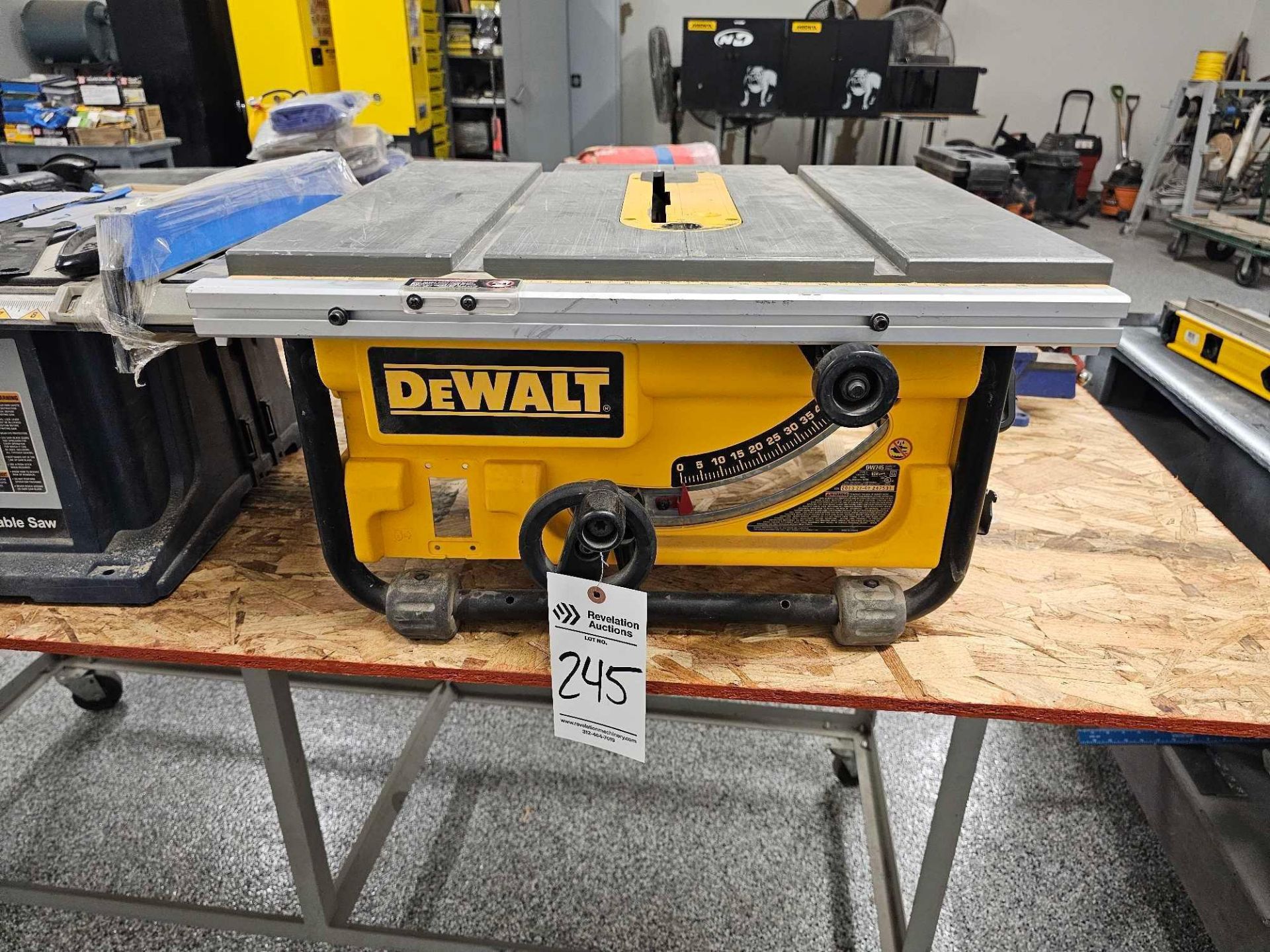 DEWALT TABLE SAW (NO POWER CORD), RYOBI 10" TABLESAW - Image 2 of 10