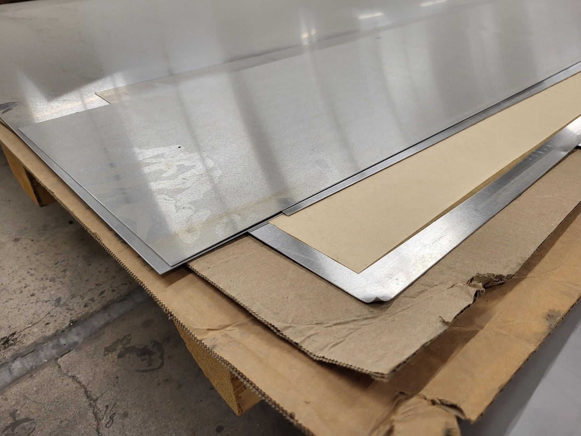 (7) 48X120 STAINLESS STEEL 16GA SHEETS, PLUS DROP SHEETS - Image 4 of 8