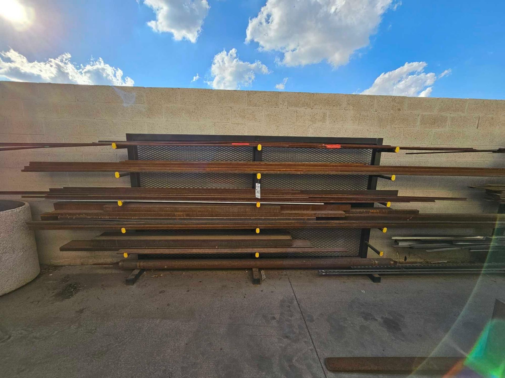 10'X6'X1 1/2' STEEL STOCK RACK WITH STEEL STOCK CONTENTS Item Location ...