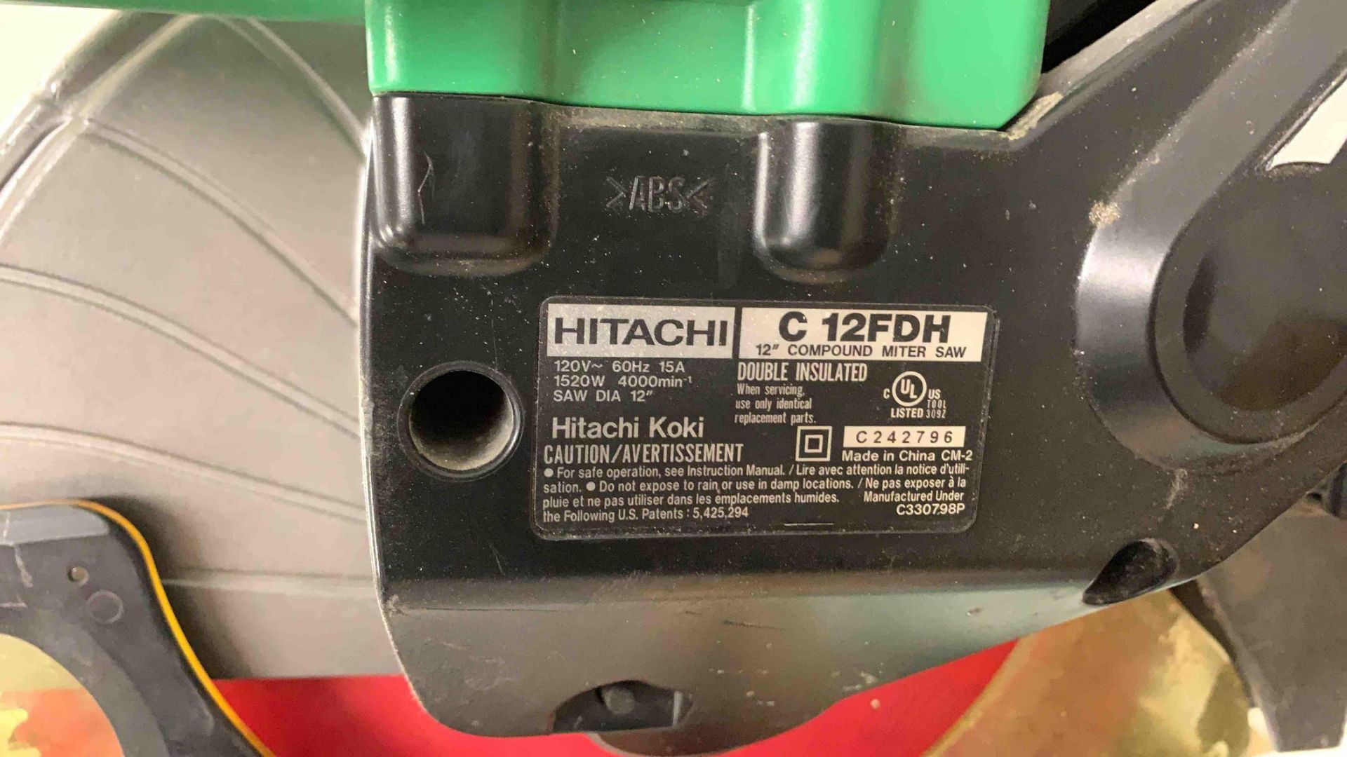 HITACHI C12FDH 12” COMPOUND MITER SAW - Image 6 of 6