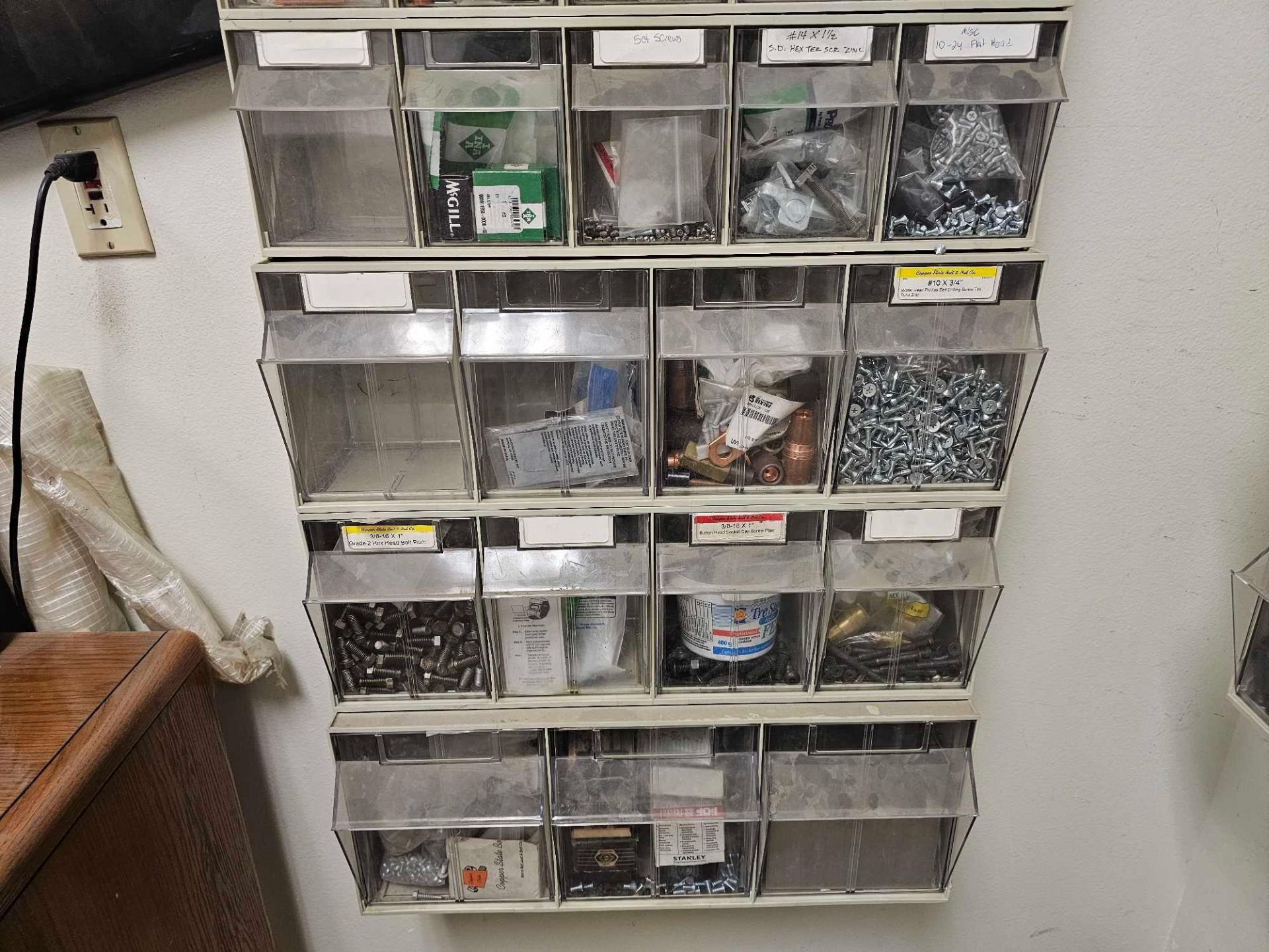 LARGE LOT OF ORGANIZED HARDWARE WITH WALL ORGANIZERS INCLUDED. - Image 13 of 13