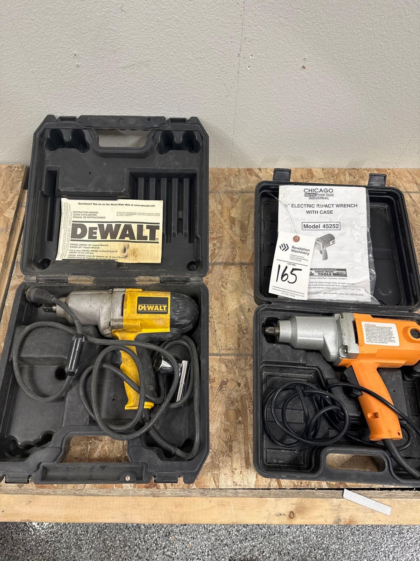 DEWALT IMPACT WRENCH AND CHICAGO ELECTRIC 1/2” ELECTRIC IMPACT WRENCH