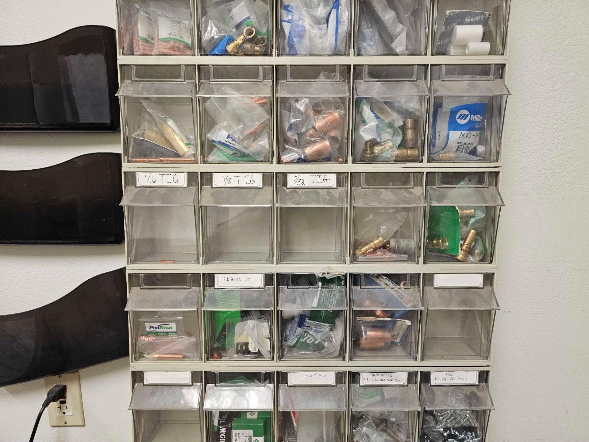 LARGE LOT OF ORGANIZED HARDWARE WITH WALL ORGANIZERS INCLUDED. - Image 12 of 13